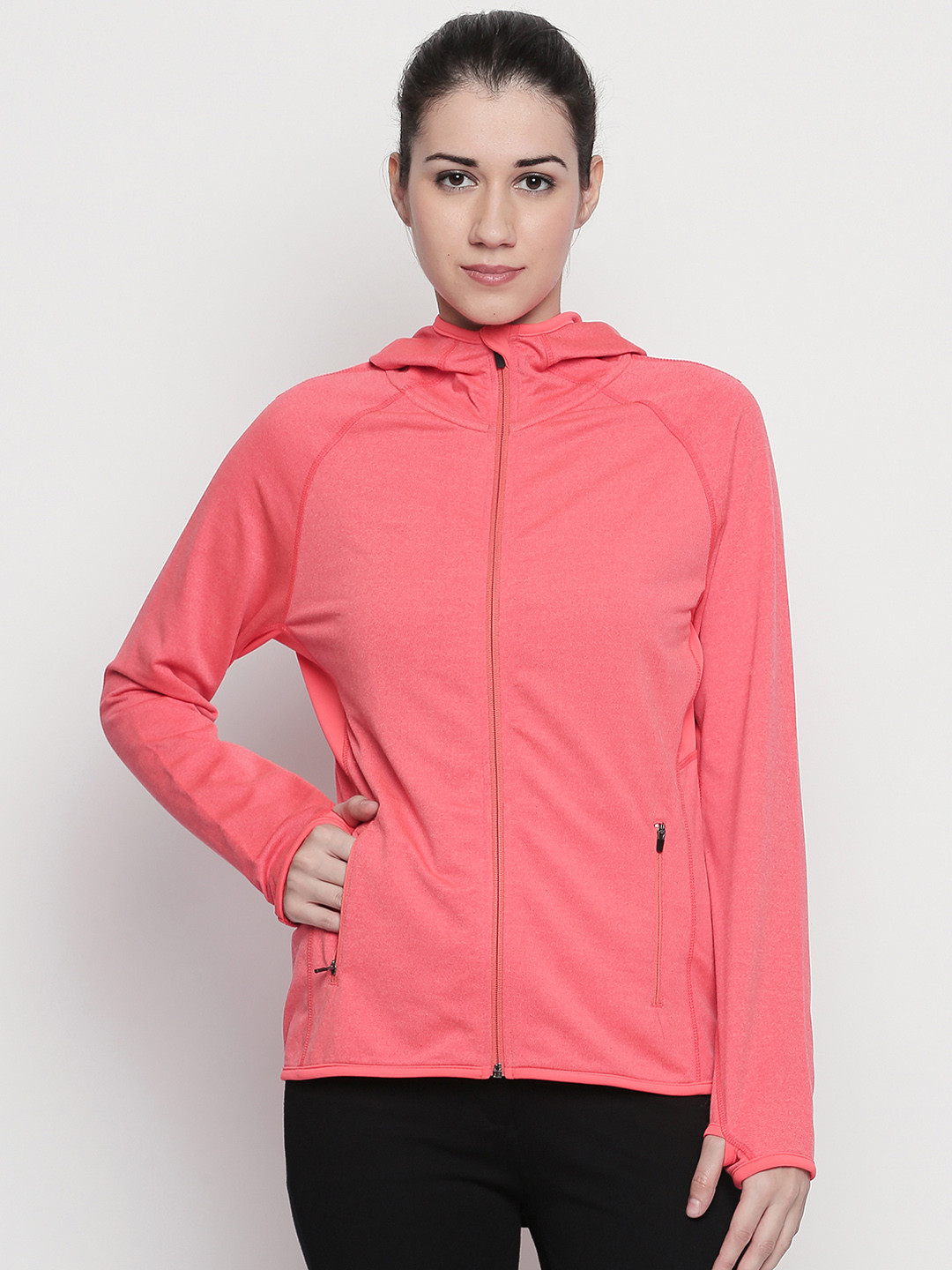 

Ajile by Pantaloons Women Pink Solid Hooded Sweatshirt