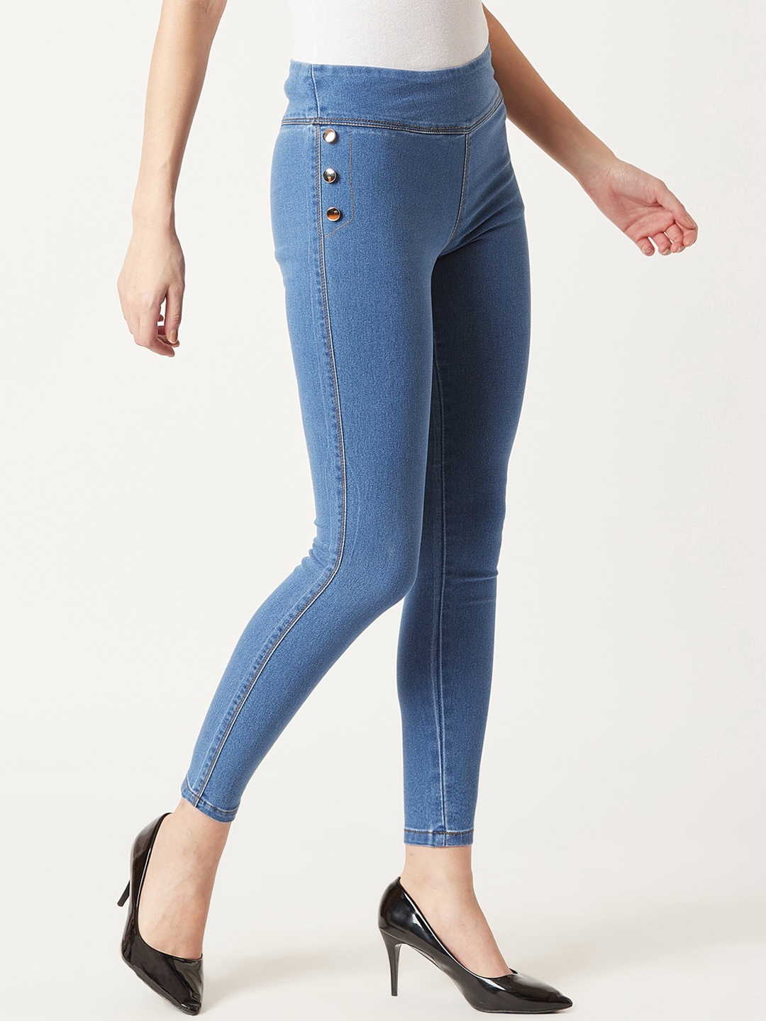 

Miss Chase Women Blue Skinny High-Rise Denim Jeggings