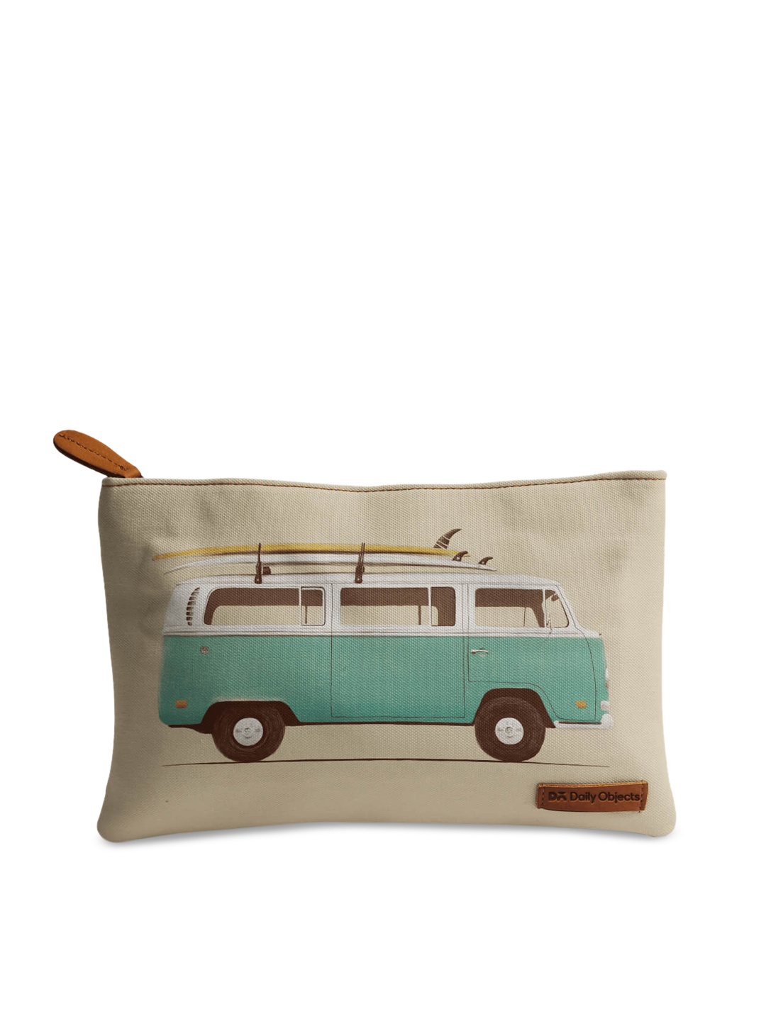 

DailyObjects Beige Printed Clutch