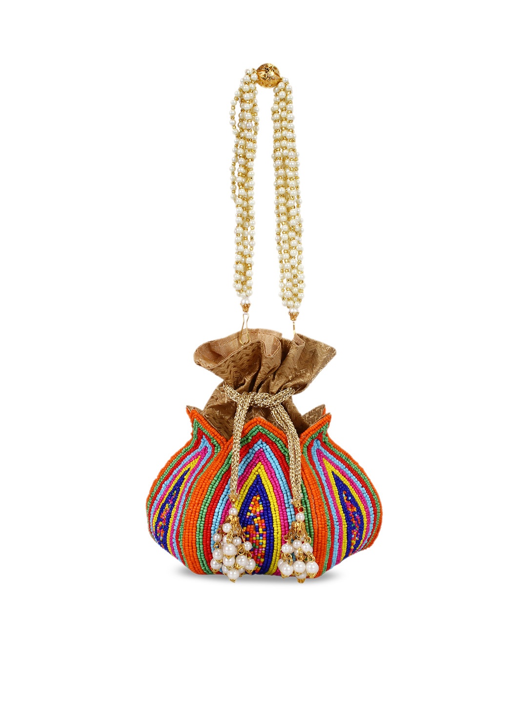 

Anekaant Multicoloured Embroidered Potli Clutch, Multi