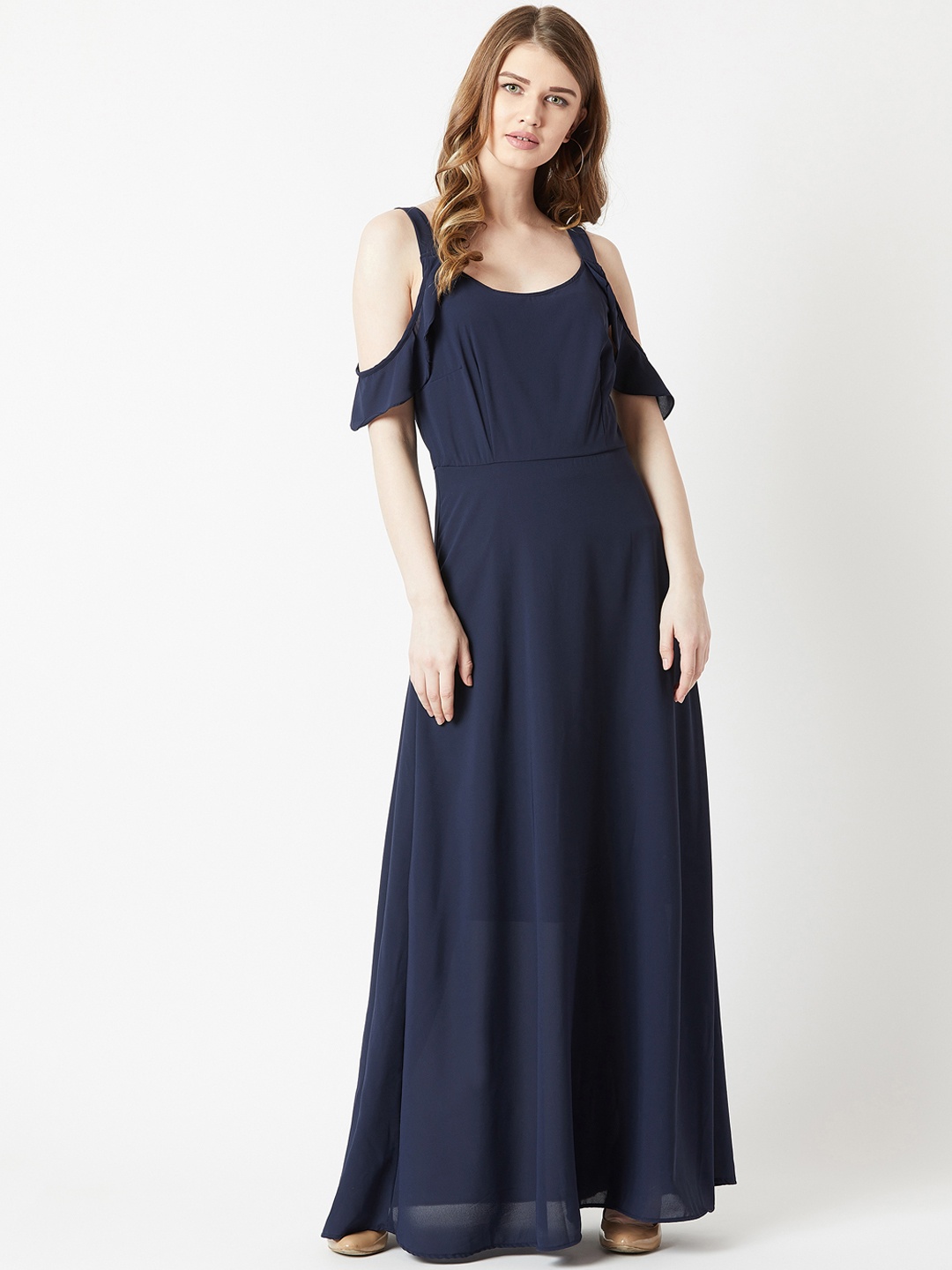 

Miss Chase Women Navy Blue Solid Maxi Dress