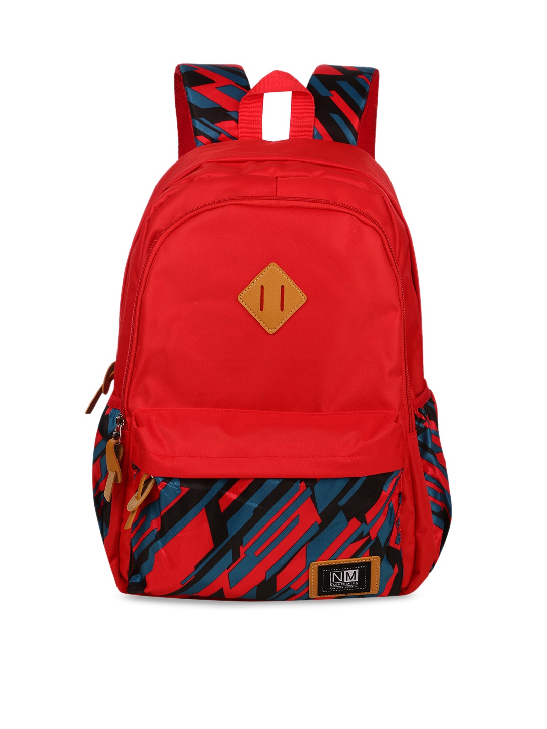 Nasher Miles Unisex Red Graphic Printed Backpack
