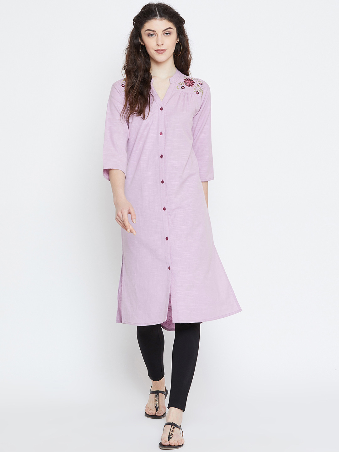 

Ruhaans Purple Embroidered Tunic
