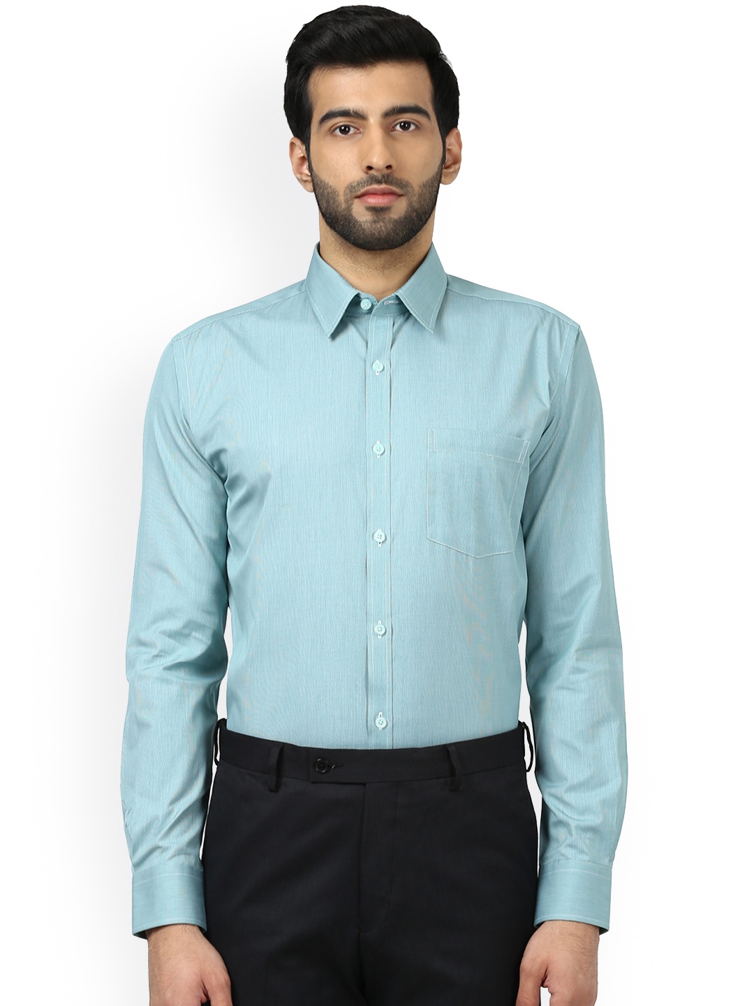 

Park Avenue Men Green Slim Fit Solid Formal Shirt