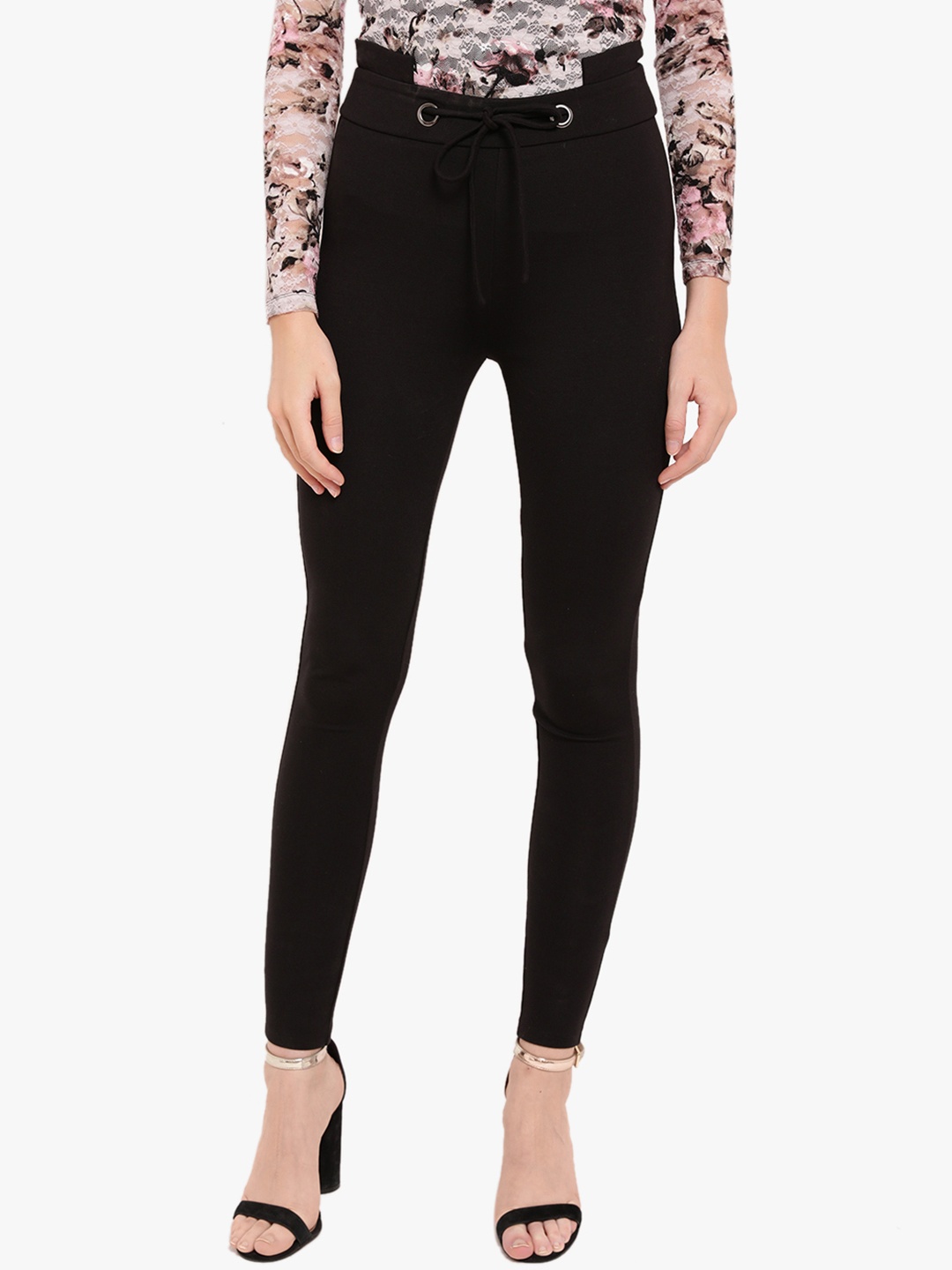 

Kazo Women Black Solid Jeggings