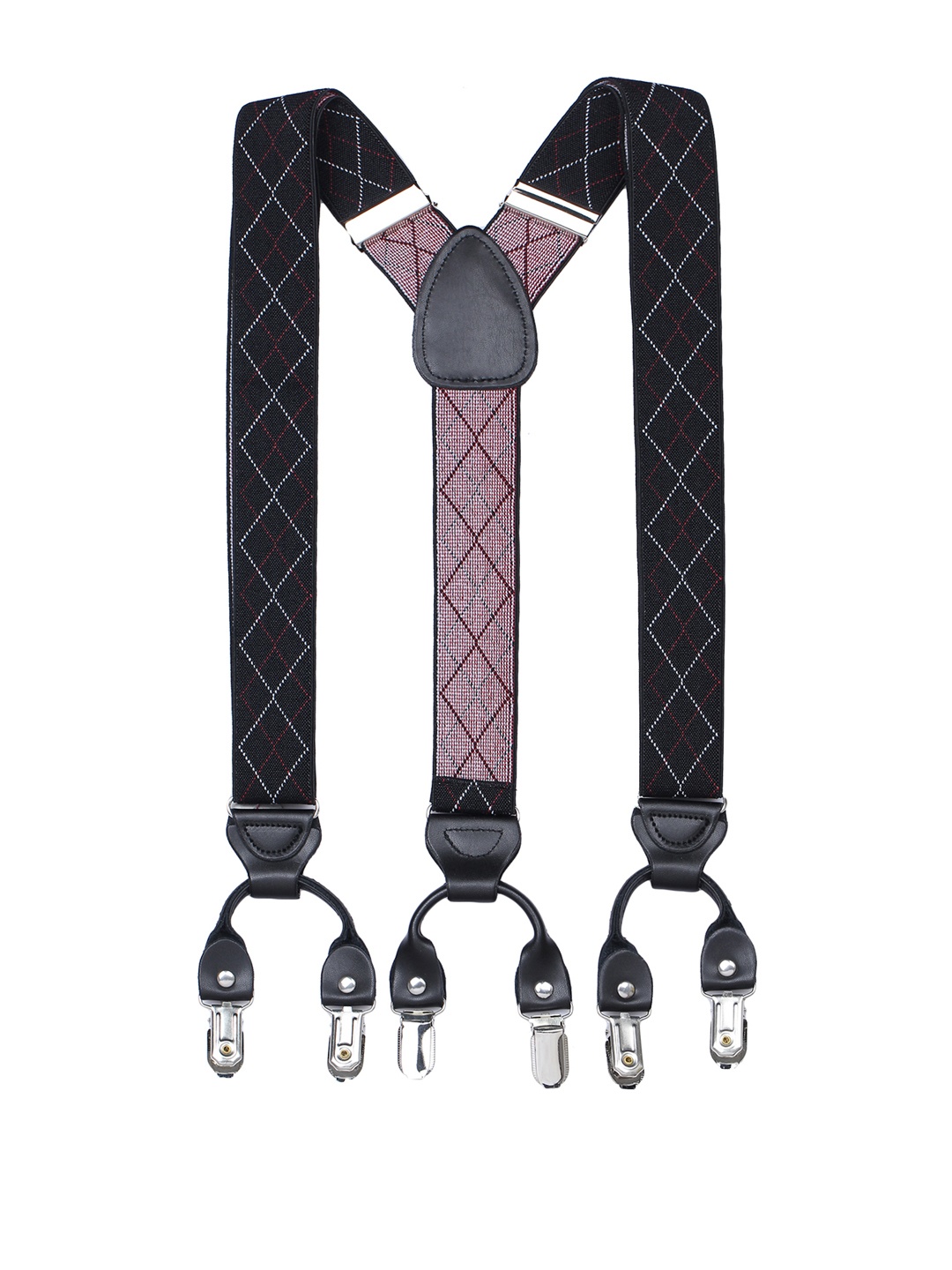 

Alvaro Castagnino Men Black Checked Suspenders