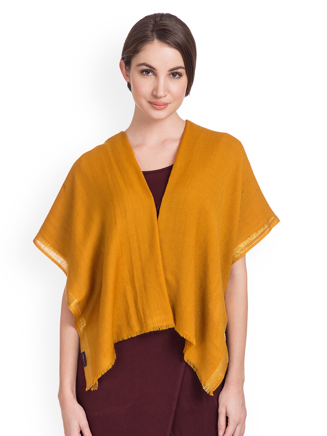 

SHINGORA Women Mustard Yellow Solid Stole