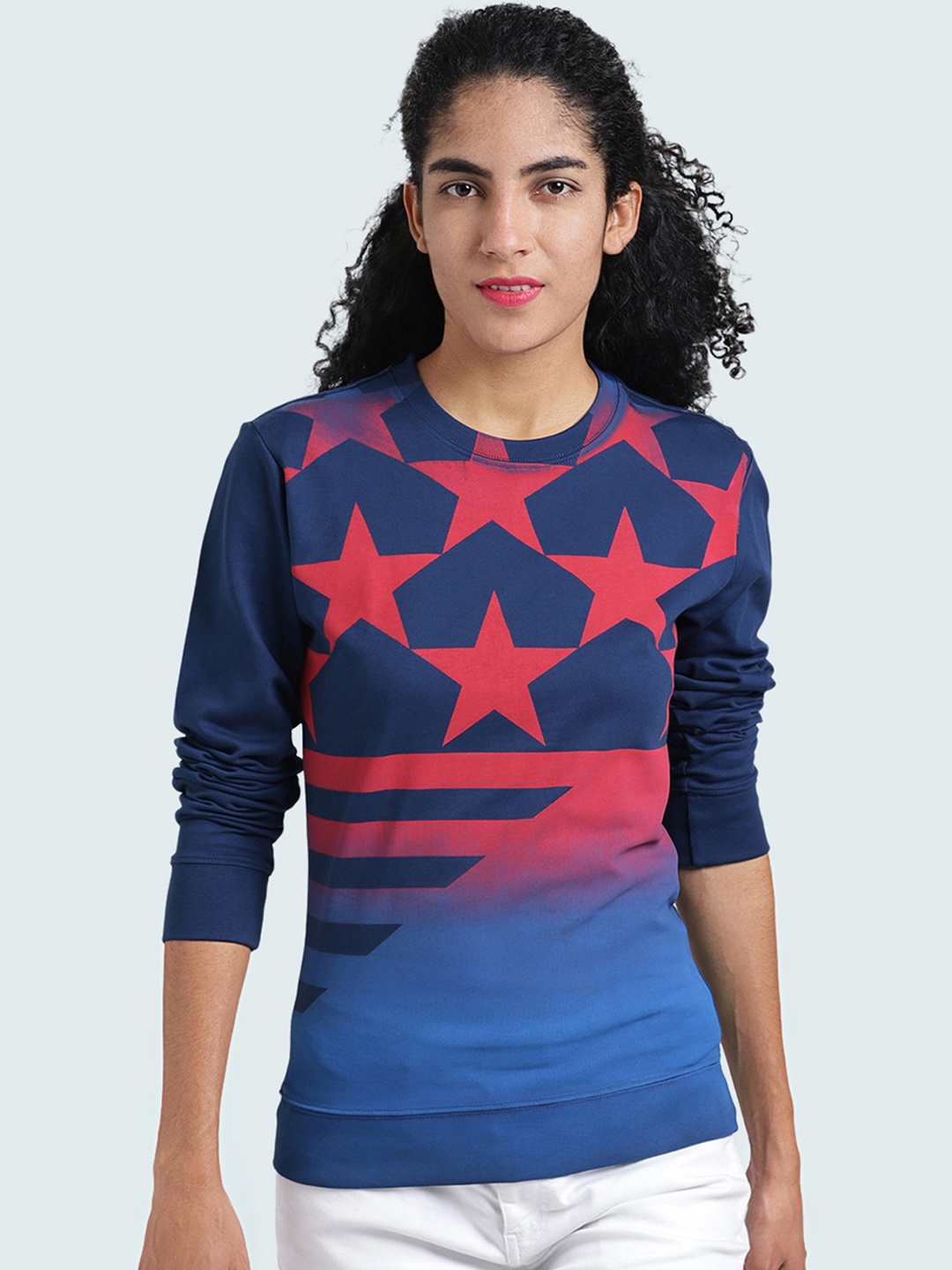 

Huetrap Women Navy Blue Printed Sweatshirt