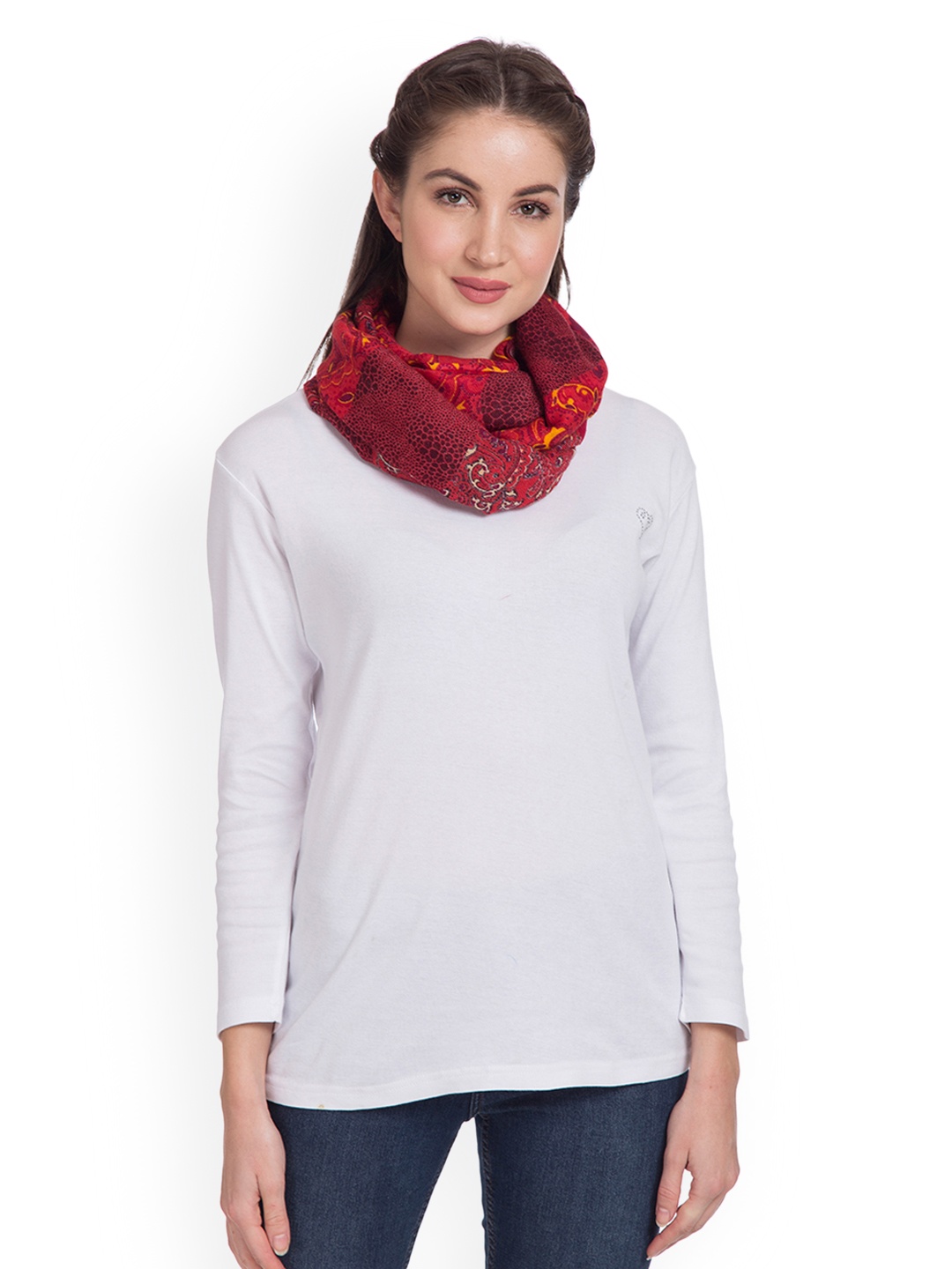

SHINGORA Women Red Printed Stole