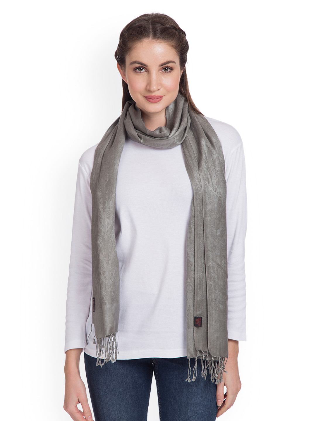 

SHINGORA Women Grey Woven Design Stole