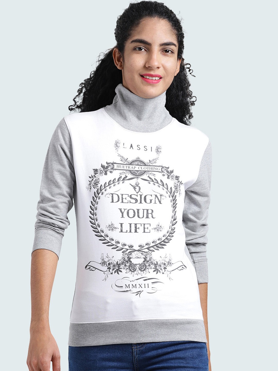 

Huetrap Women White Printed Sweatshirt