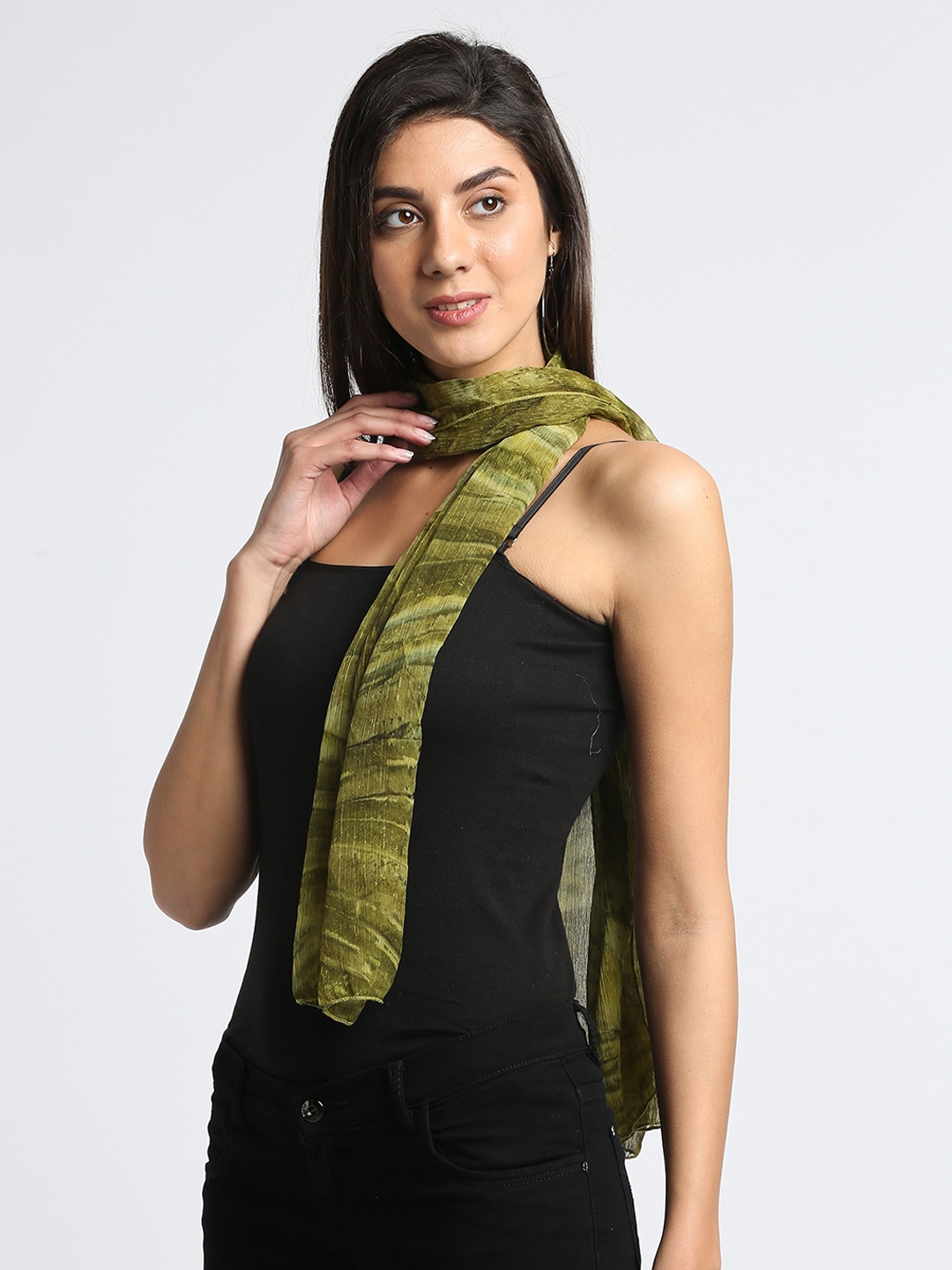 

Trend Arrest Women Green Printed Scarf