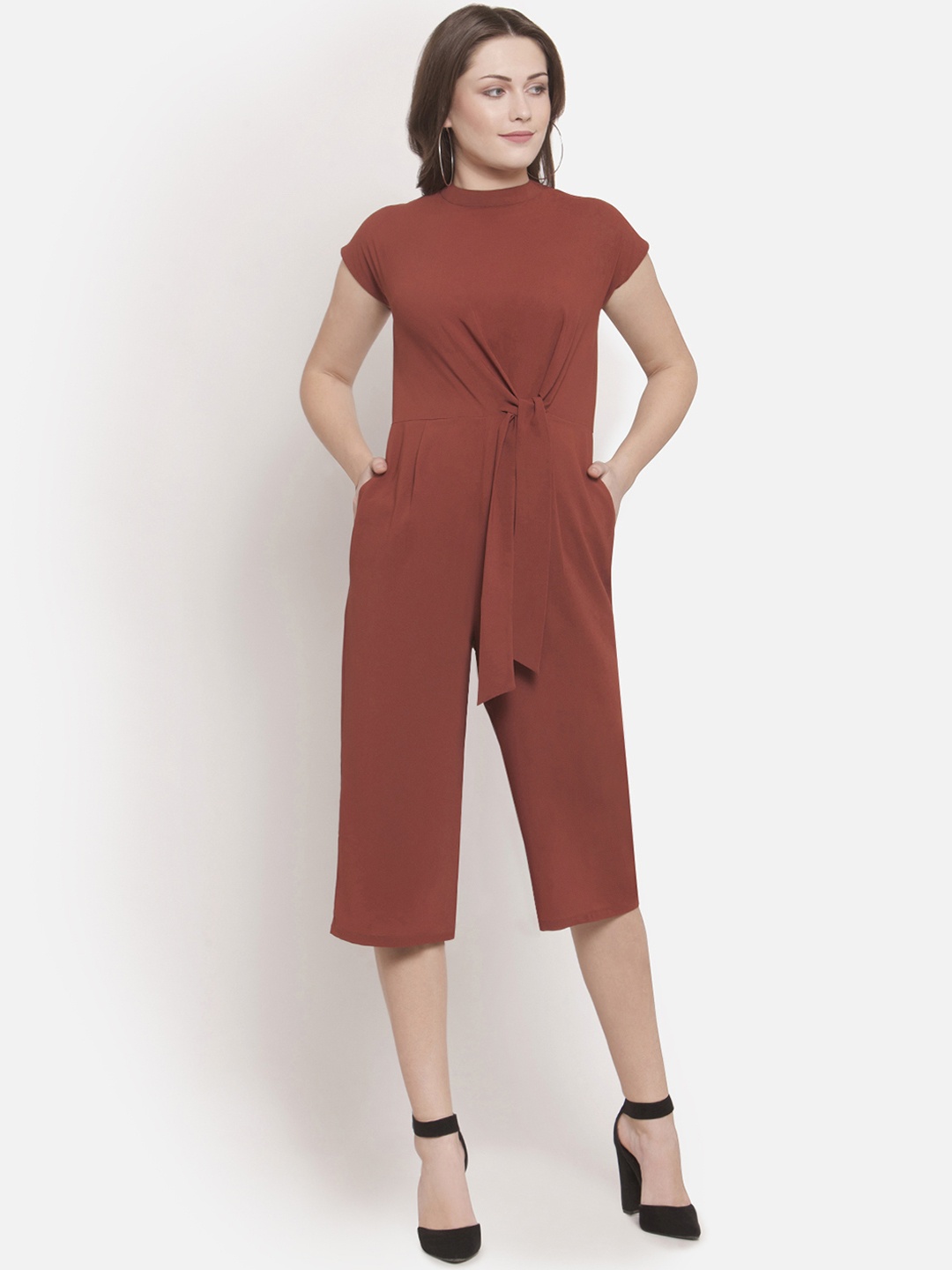 

Martini Rust Solid Culotte Jumpsuit