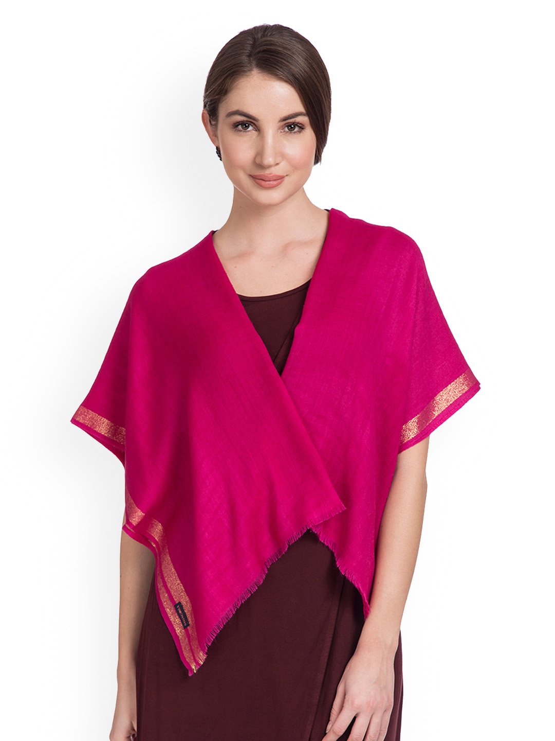 

SHINGORA Women Pink Solid Sustainable Stole