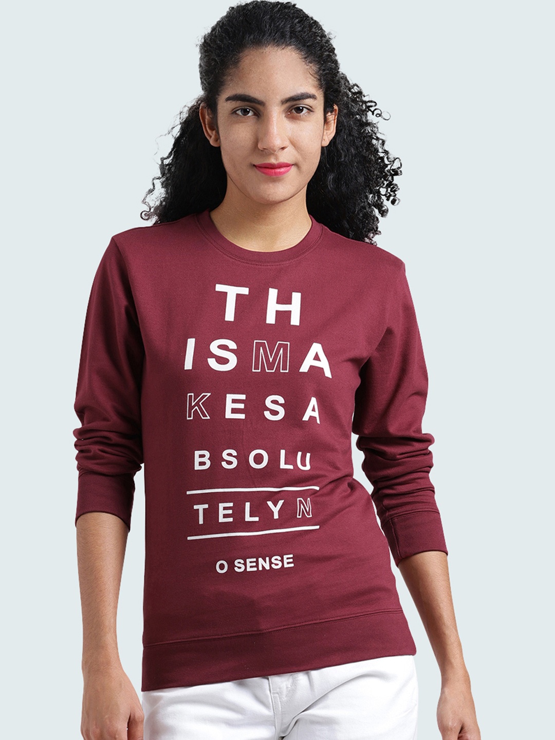 

Huetrap Women Maroon Printed Sweatshirt