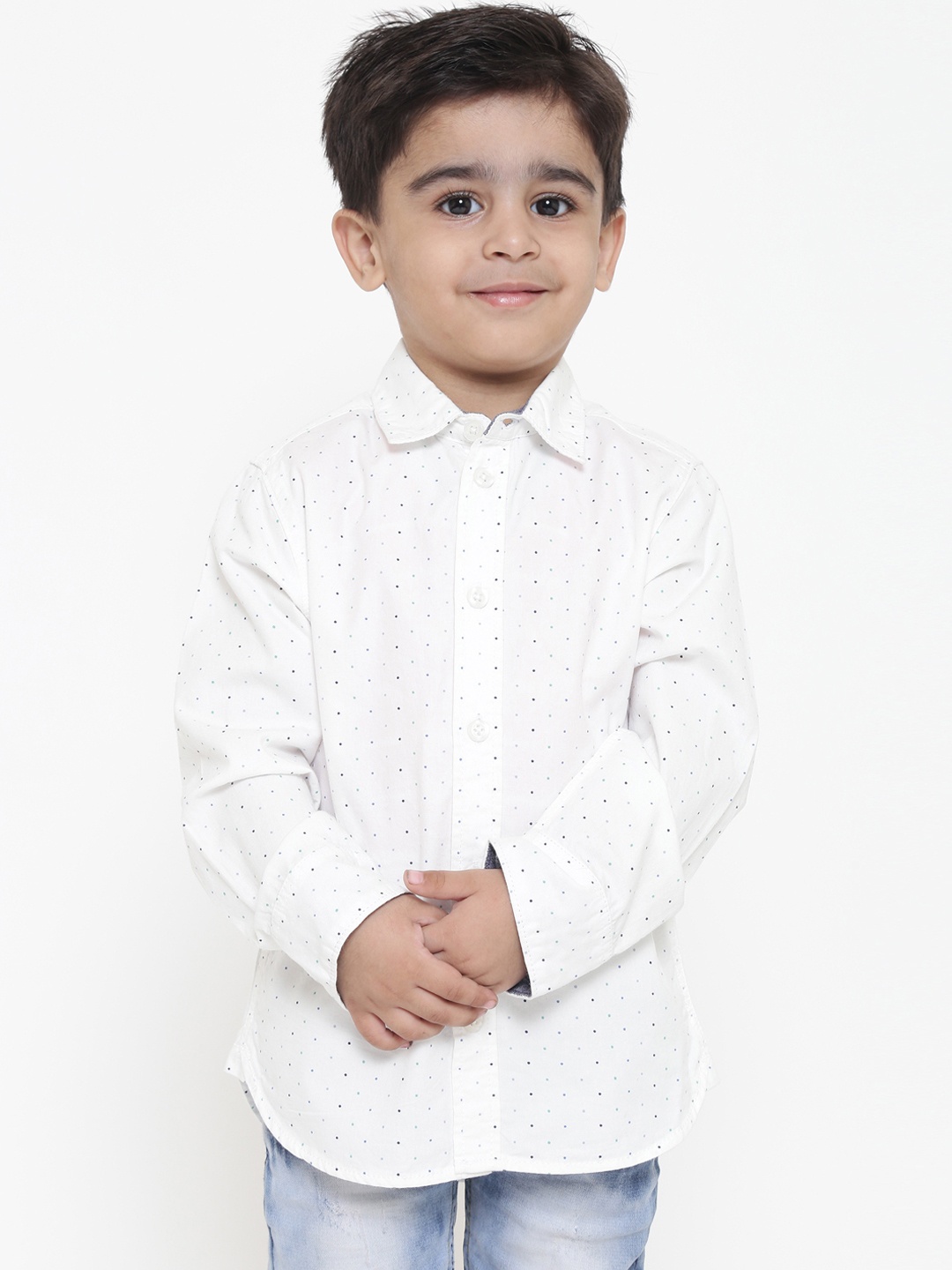 

Nauti Nati Boys White Regular Fit Printed Casual Shirt