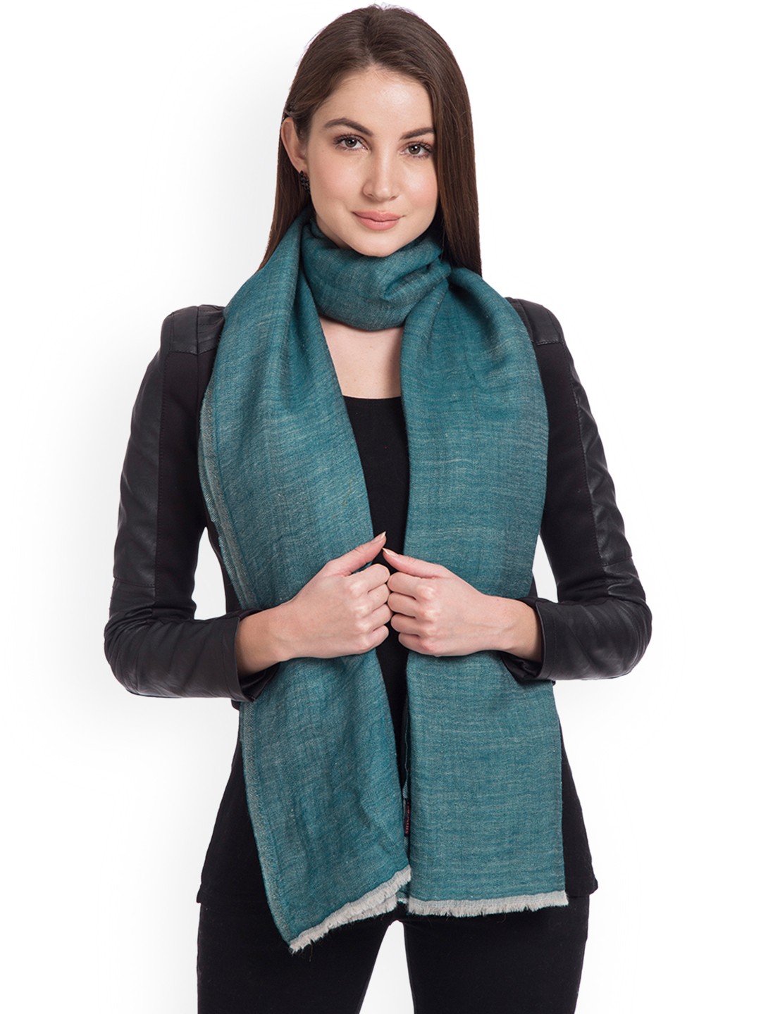 

SHINGORA Women Green Solid Stole