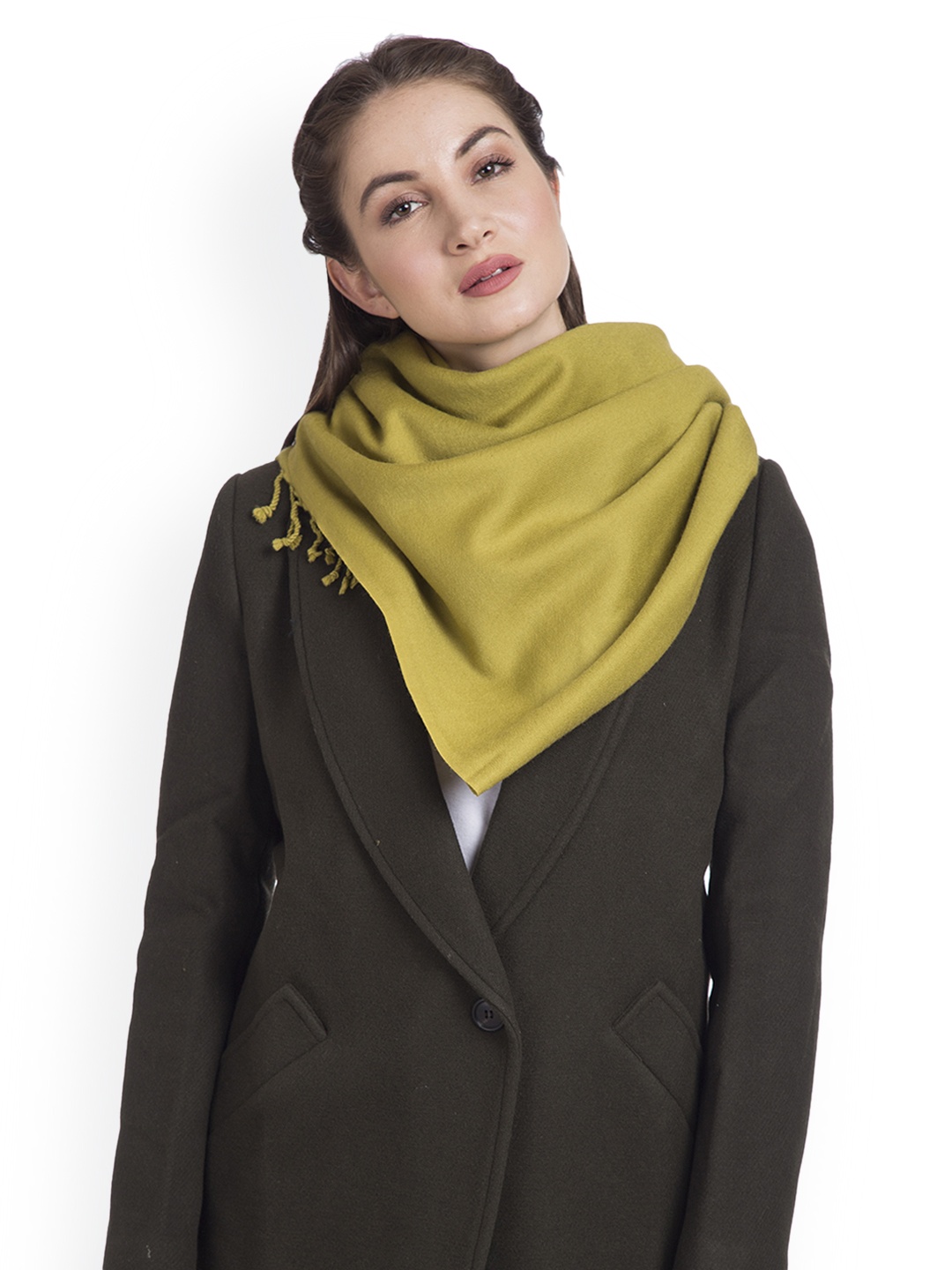 

SHINGORA Women Green Solid Woollen Sustainable Stole