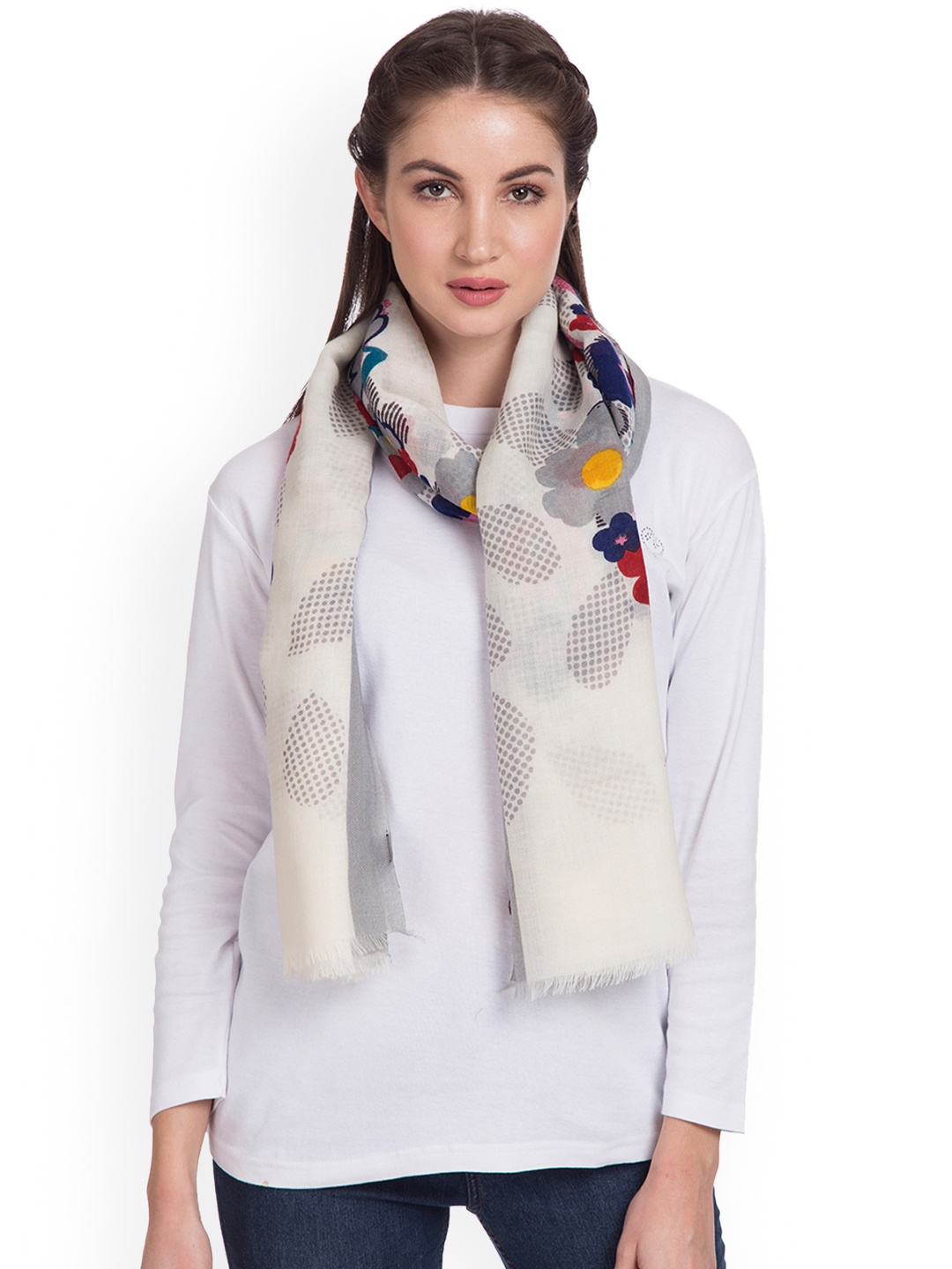 

SHINGORA Women Off-White Woven Design Stole