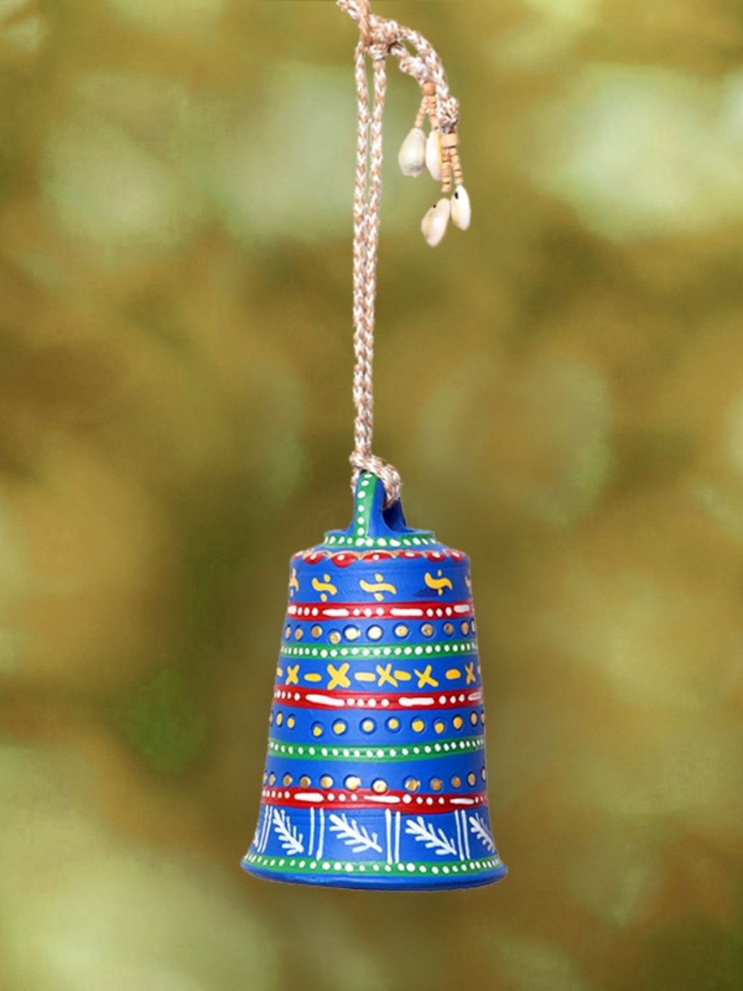 

Unravel India Blue Handpainted Bell