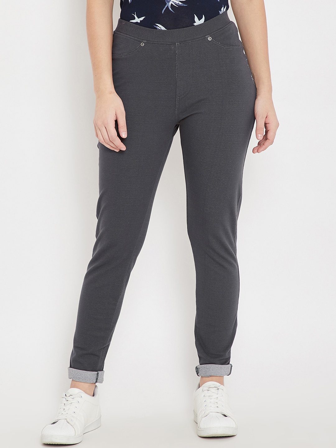 

JUMP USA Women Charcoal Grey Solid Tights