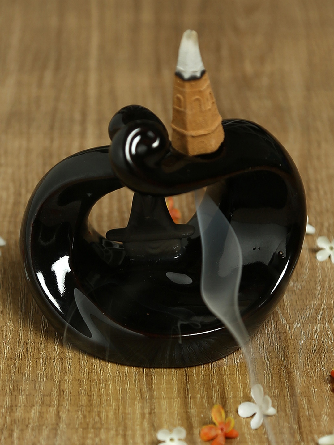 

Aapno Rajasthan Grey Resin Smoke Fountain with Backflow Incense Cone