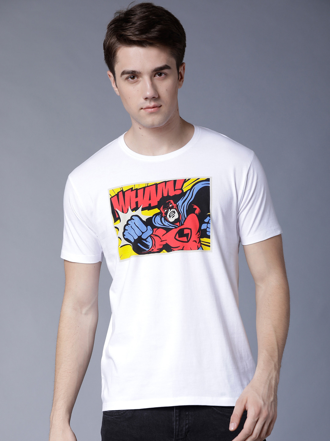

LOCOMOTIVE Men White Printed Pure Cotton T-shirt