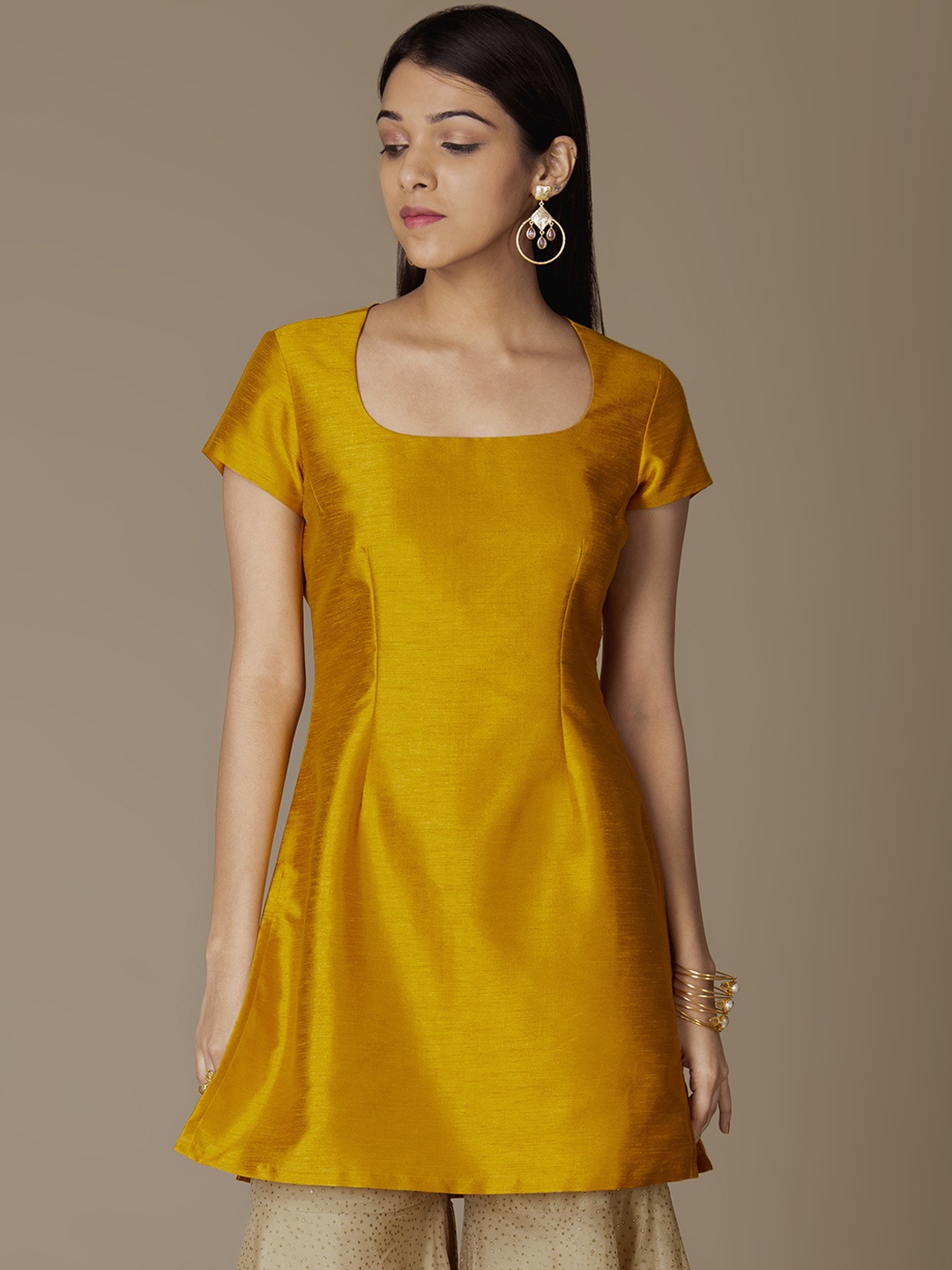 

INDYA Yellow Solid Tunic