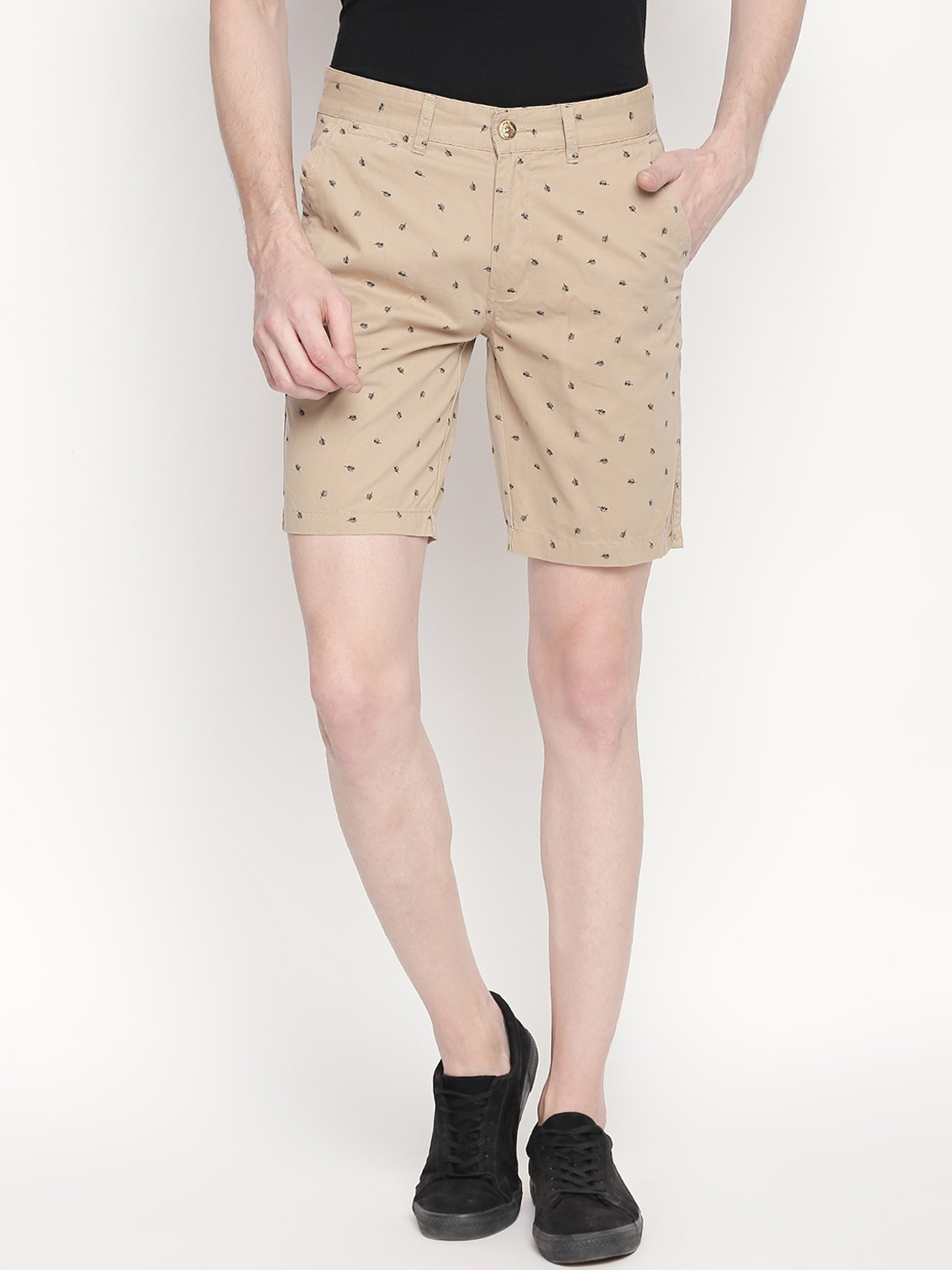 

Urban Ranger by pantaloons Men Brown Printed Slim Fit Regular Shorts