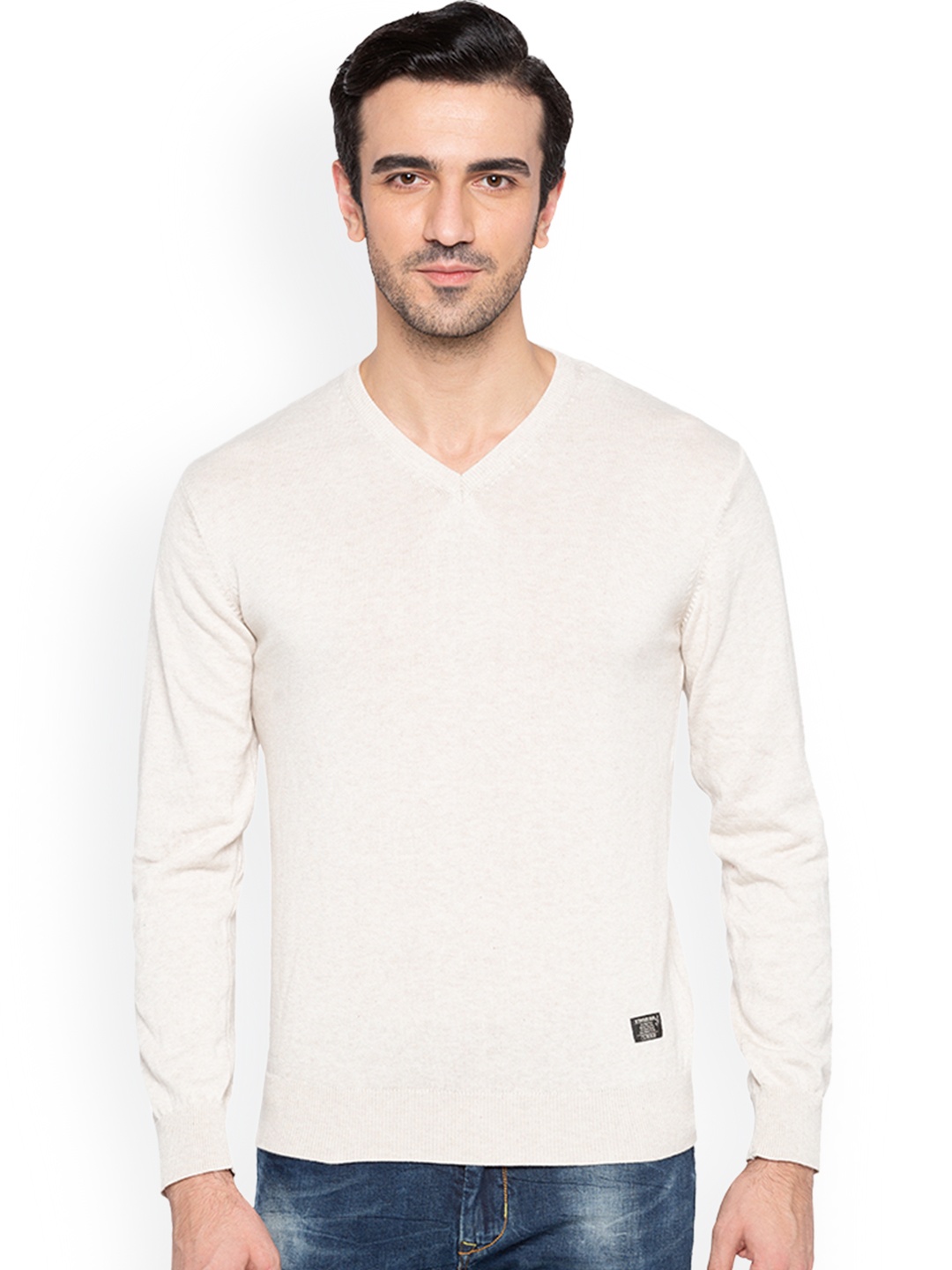 

Status Quo Men Beige Solid Pullover