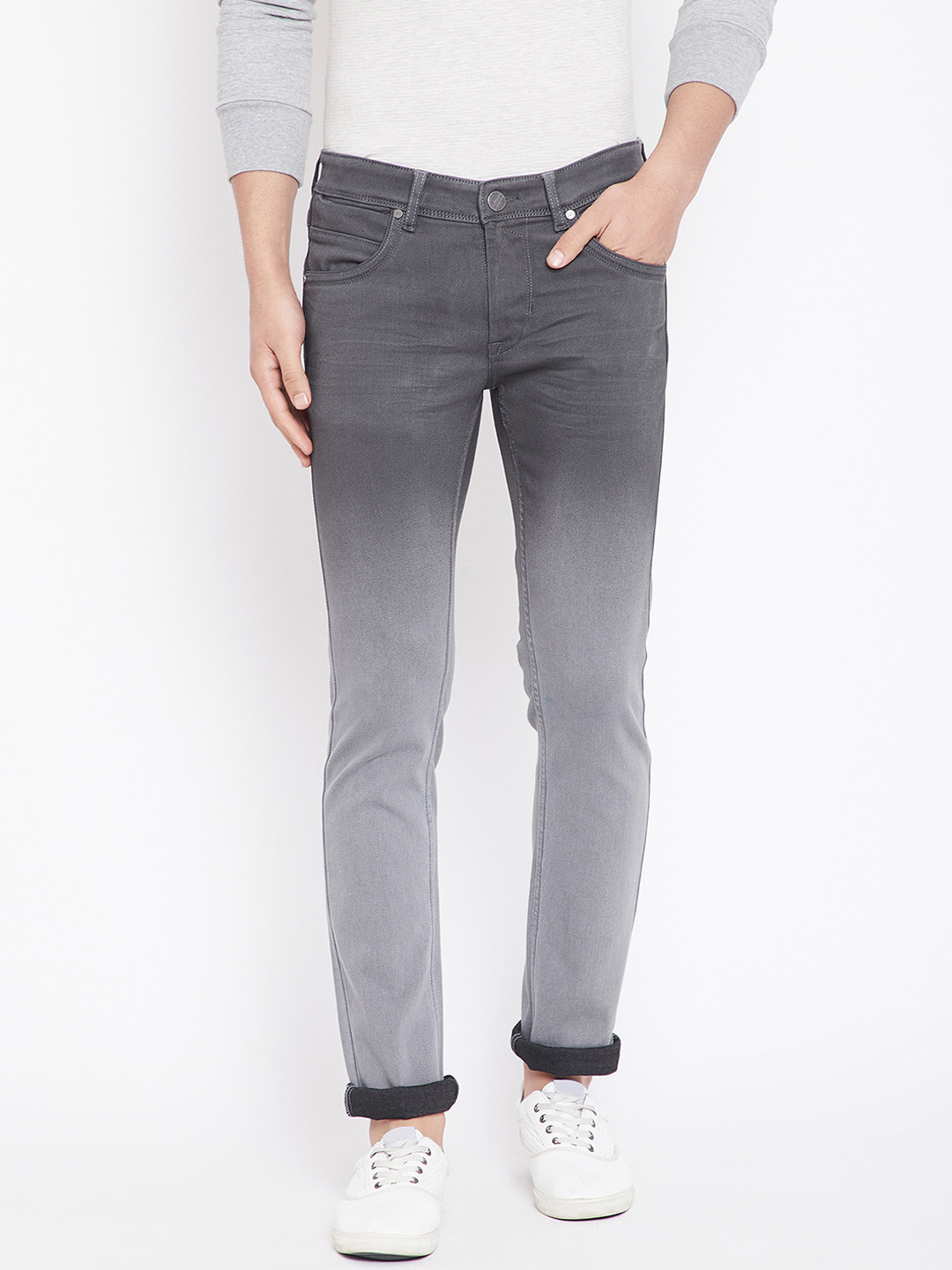 

Canary London Men Grey Slim Fit Low-Rise Clean Look Stretchable Jeans