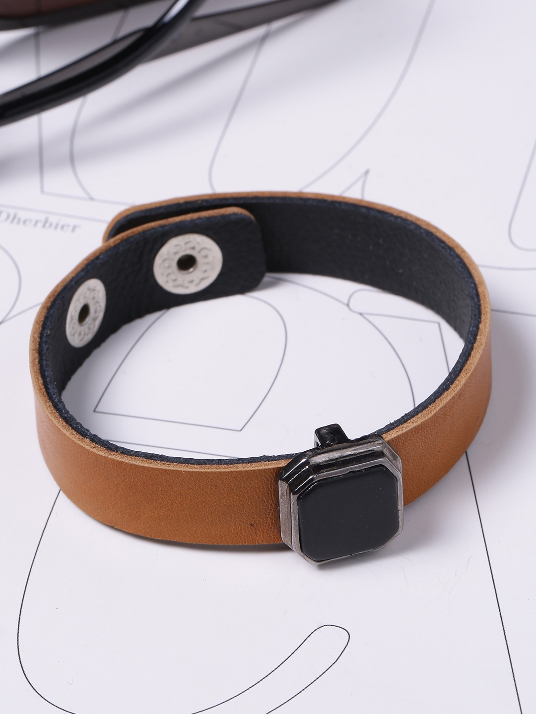 

Dare by Voylla Black Leather Charm Bracelet