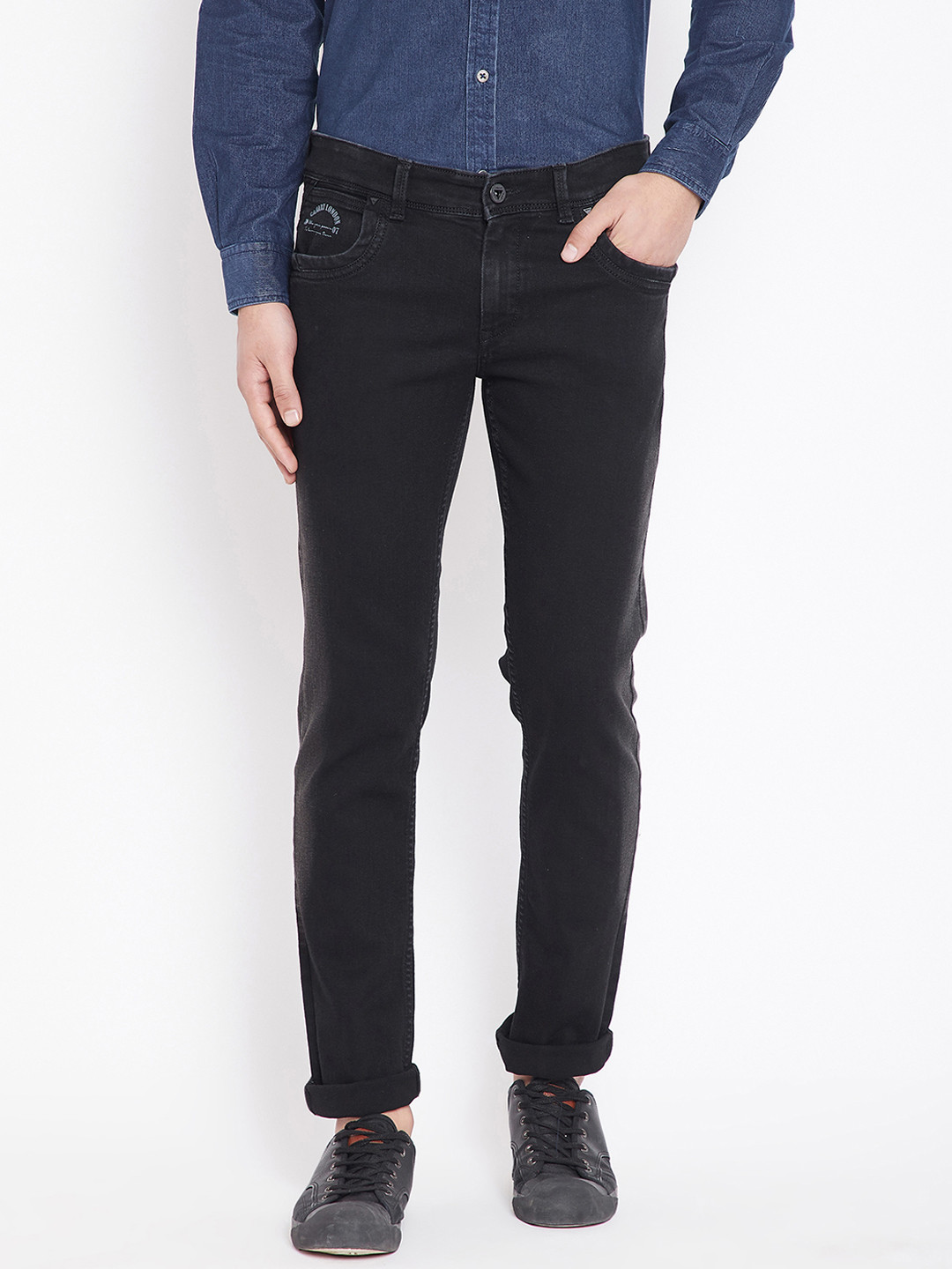 

Canary London Men Black Slim Fit Low-Rise Clean Look Stretchable Jeans