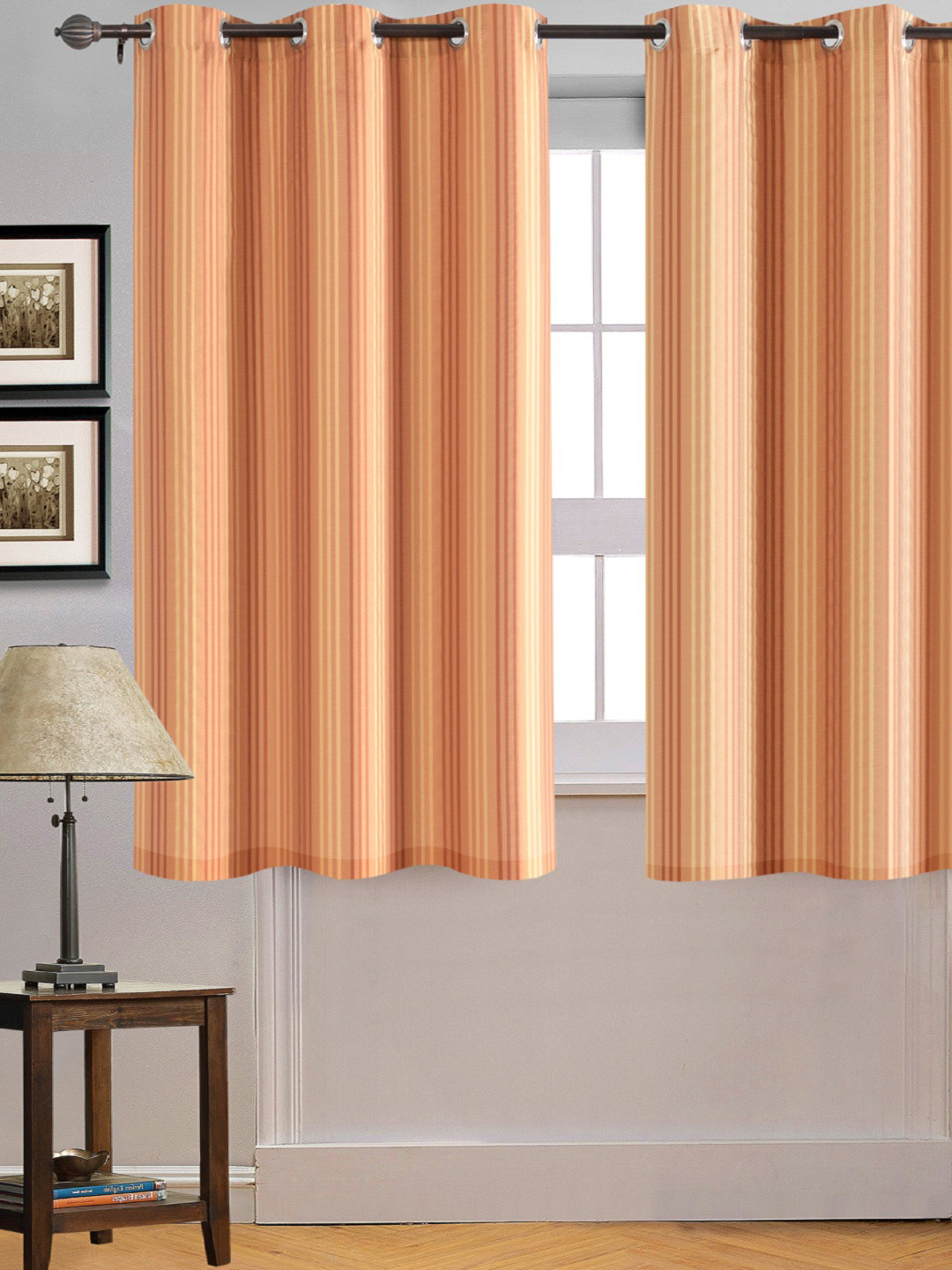 

Deco Window Brown & Beige Striped Window Curtain
