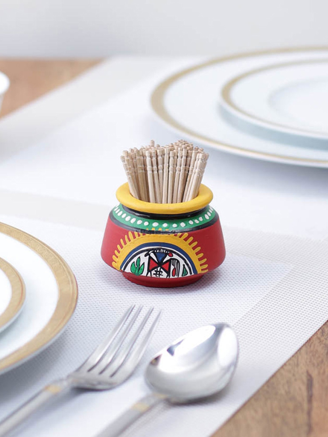 VarEesha Red Terracotta Toothpick Holder