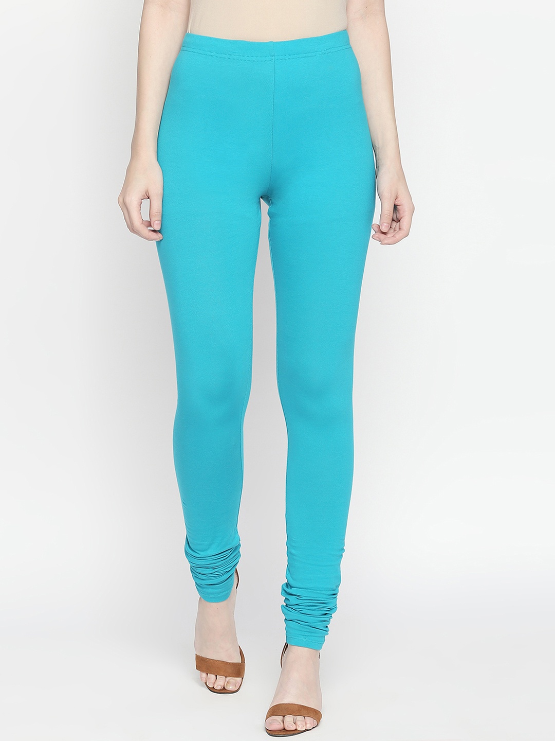 RANGMANCH BY PANTALOONS Women Turquoise Blue Solid Churidar