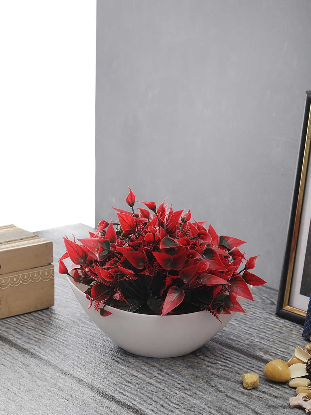 

FOLIYAJ Green & Red Artificial Plant With Pot