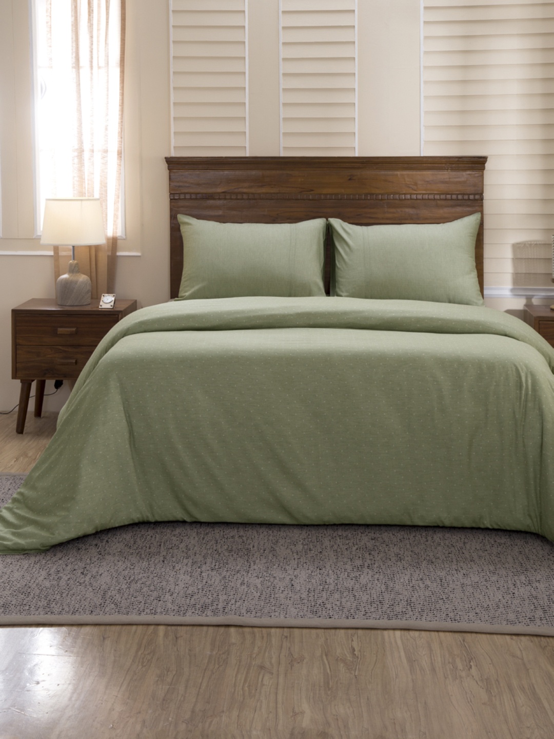 

MASPAR Green 400 TC Egyptian Cotton 1 Double Bed Duvet Cover with 2 Pillow Covers