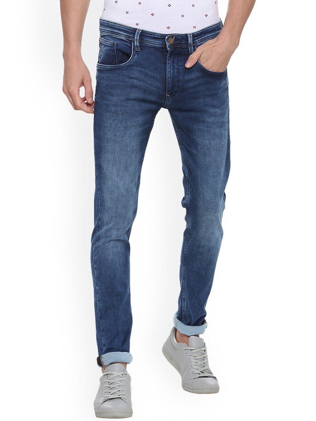 

Allen Solly Men Blue Skinny Fit Mid-Rise Clean Look Stretchable Jeans