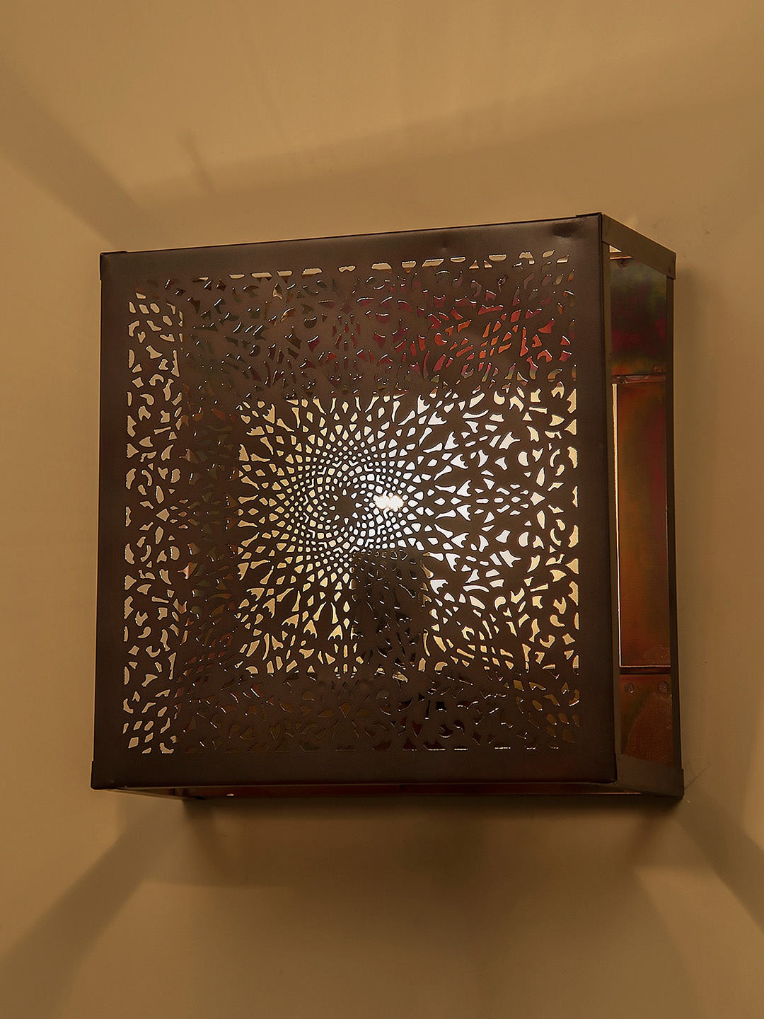 

Homesake Copper-Toned Oriental Square Wall Lamp
