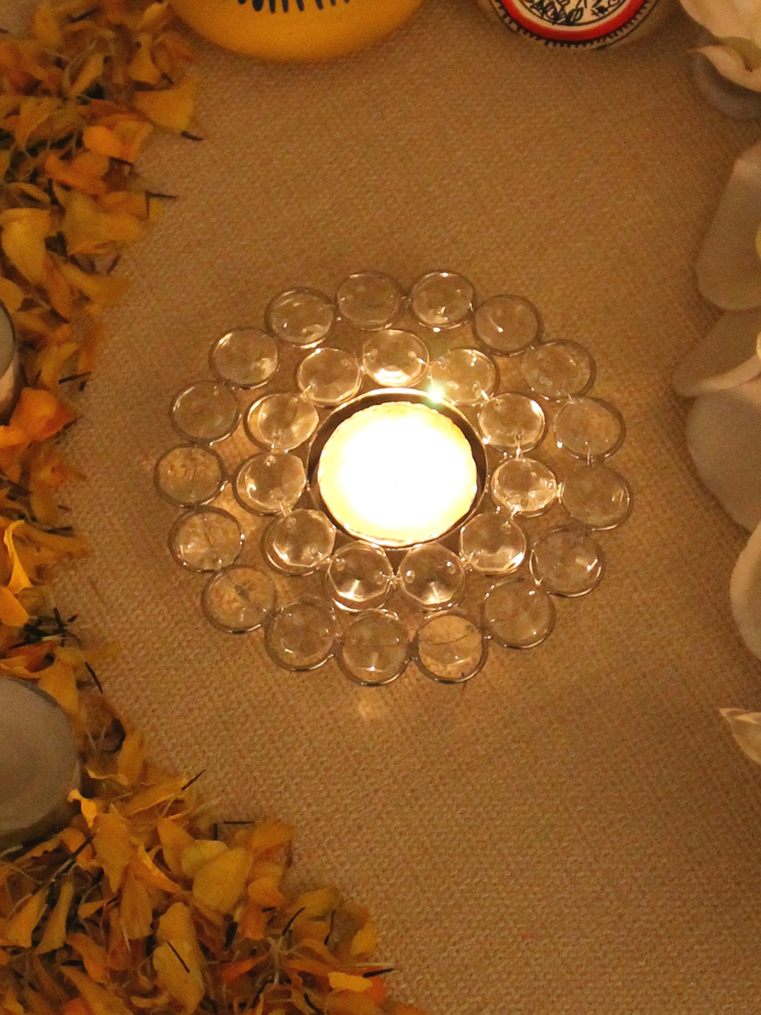 

Home Sparkle Mild Steel Tealight Candle Holder, Silver