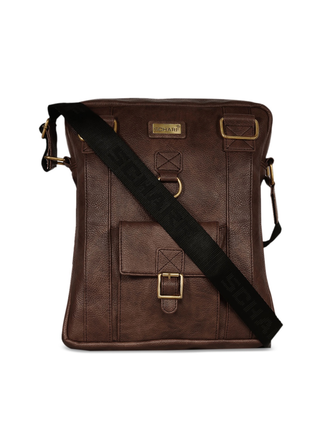 

SCHARF Unisex Brown Textured Messenger Bag