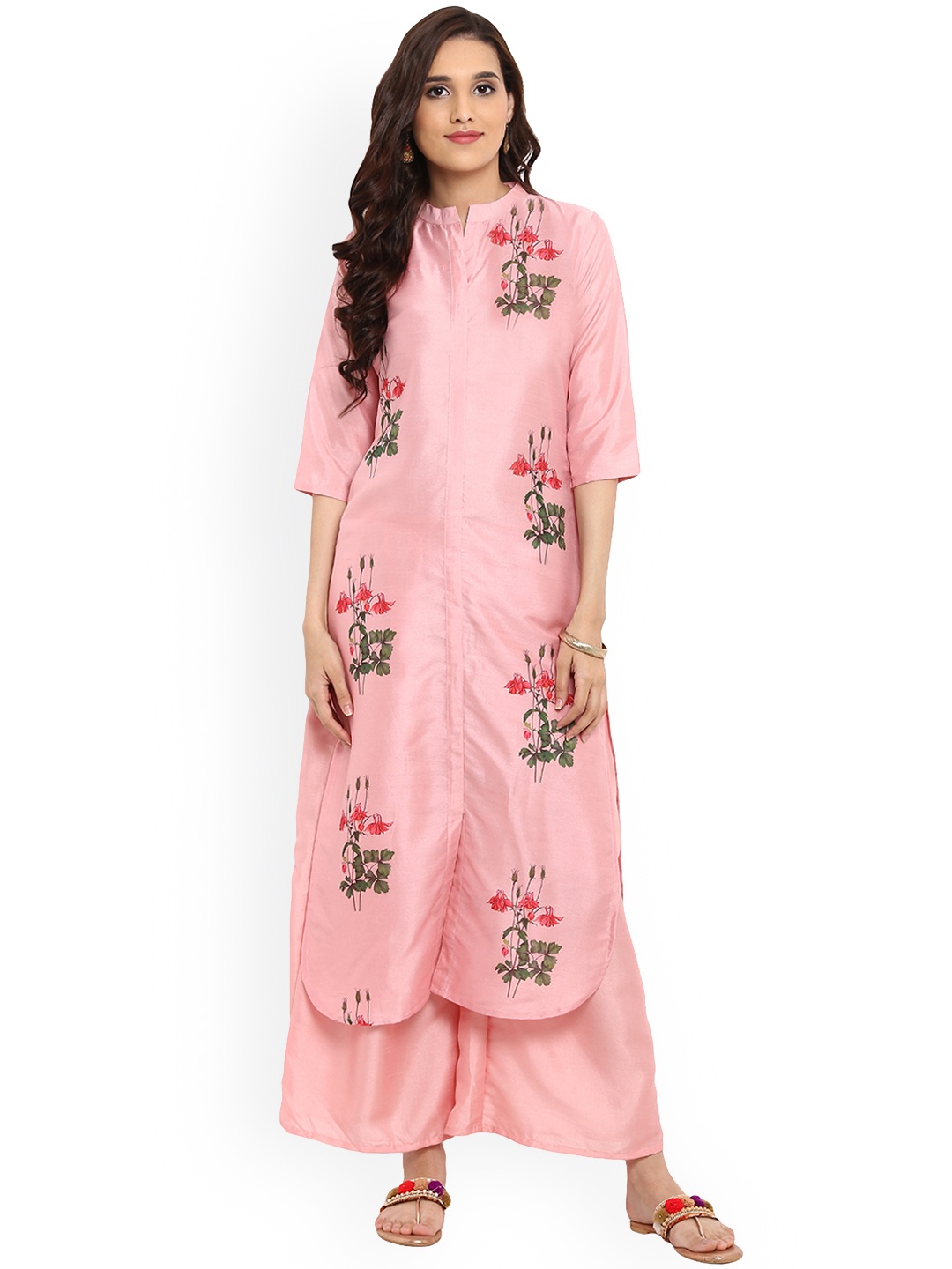 

ZIYAA Women Pink Printed Kurta with Palazzos