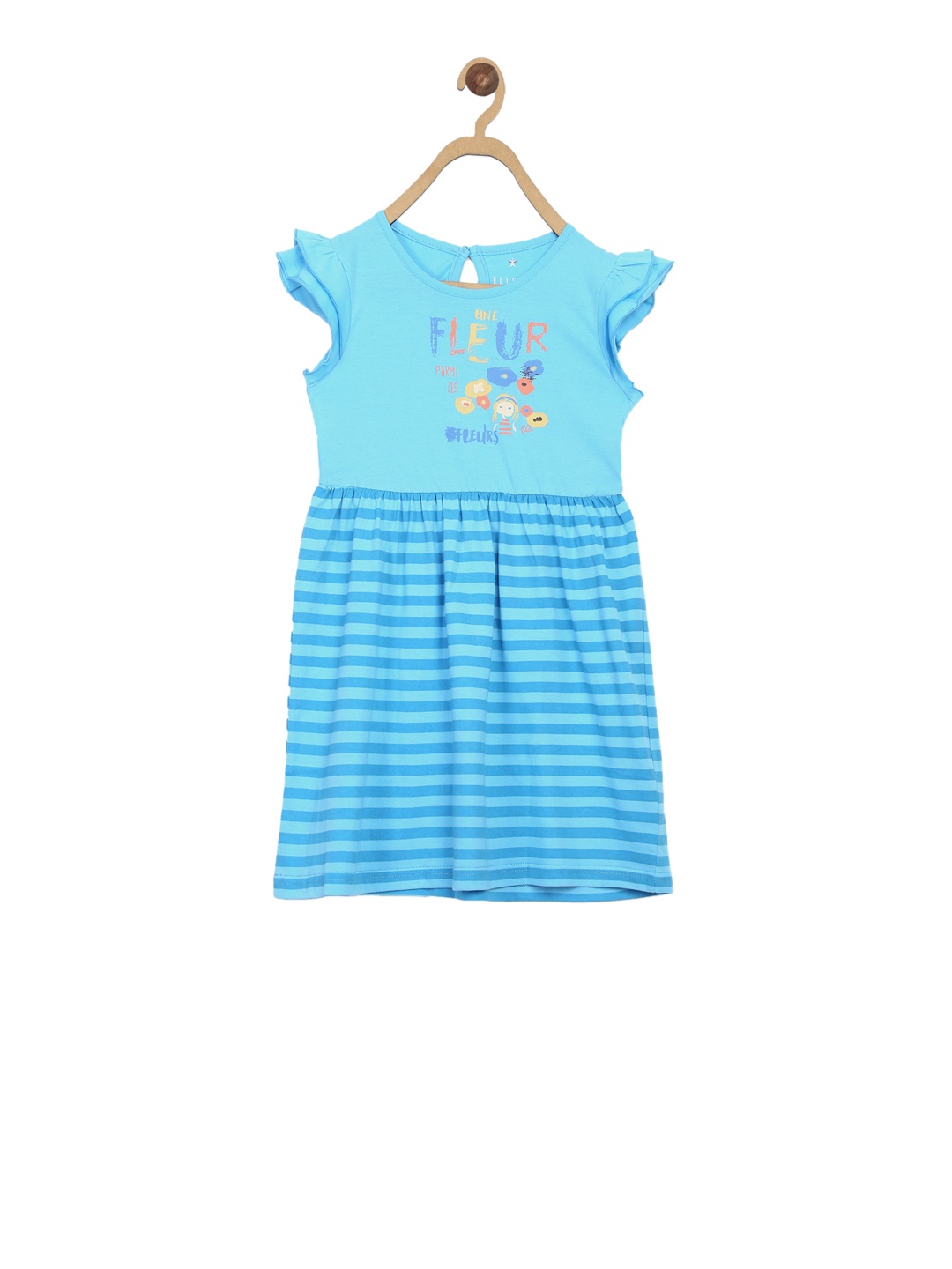 

ELLE Girls Blue Printed Fit and Flare Dress