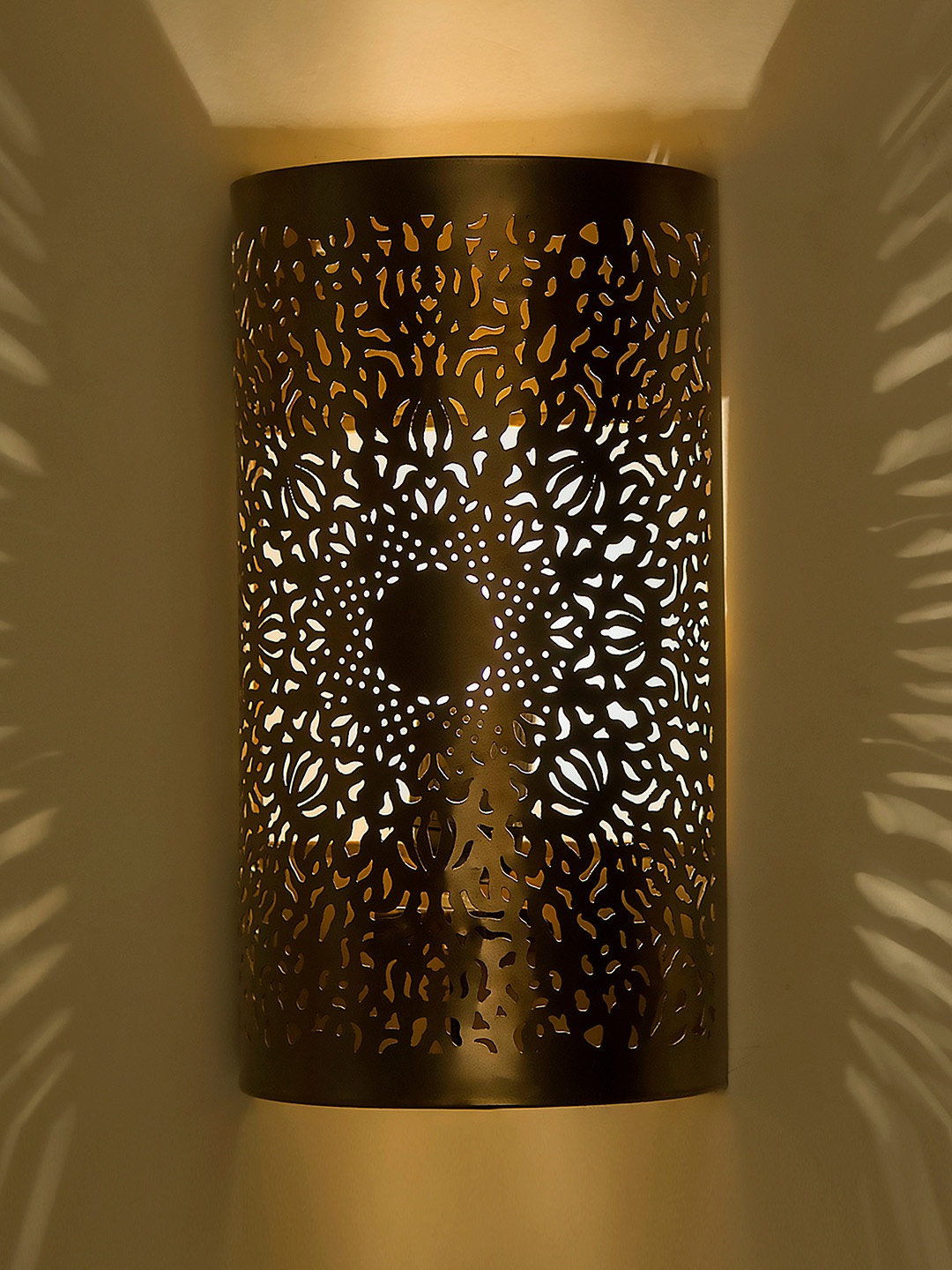 Homesake Gold-Toned Solid Moroccan Filgree Antique Brass Flush Mount Light