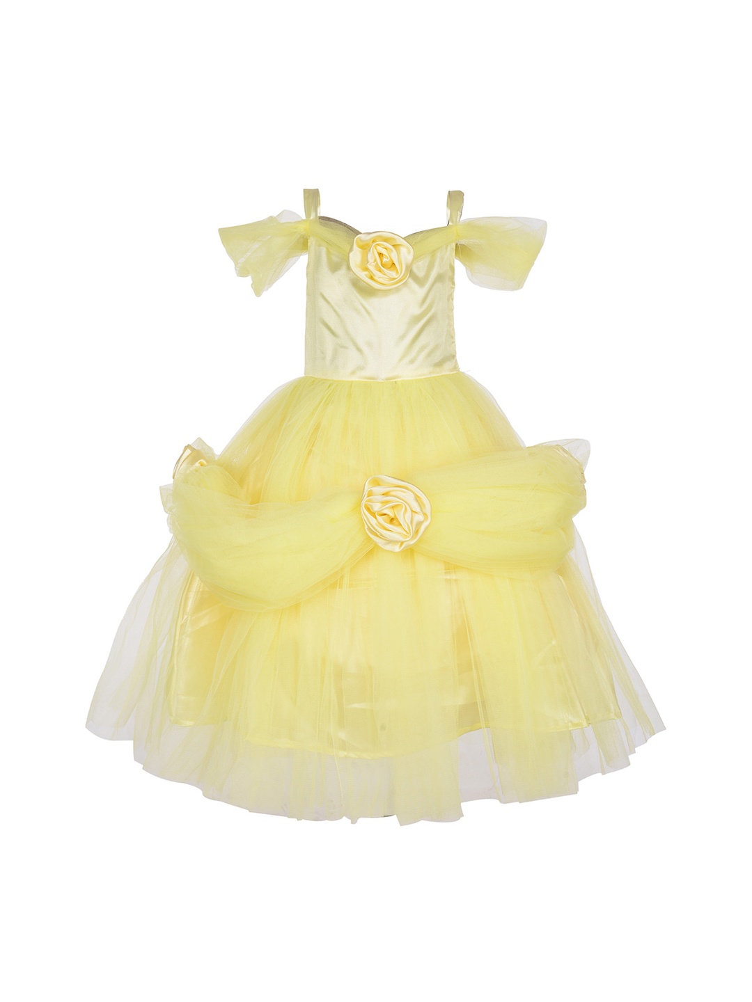 

Samsara Couture Girls Yellow Solid Fit and Flare Dress