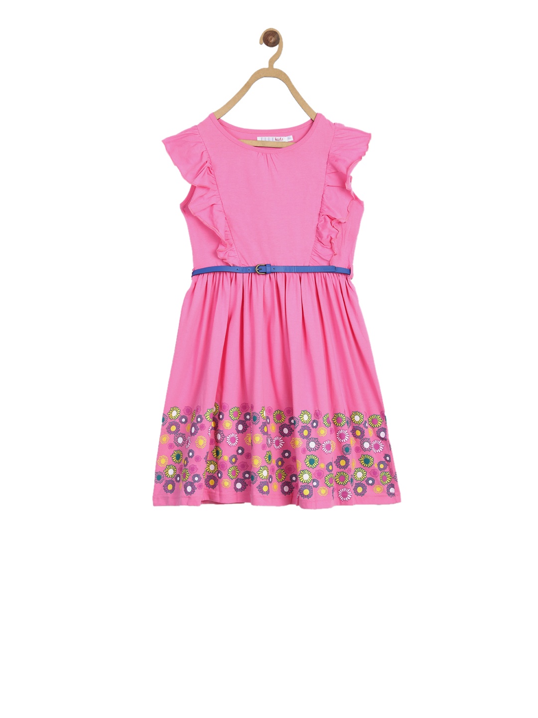 

ELLE Girls Pink Printed Fit and Flare Dress