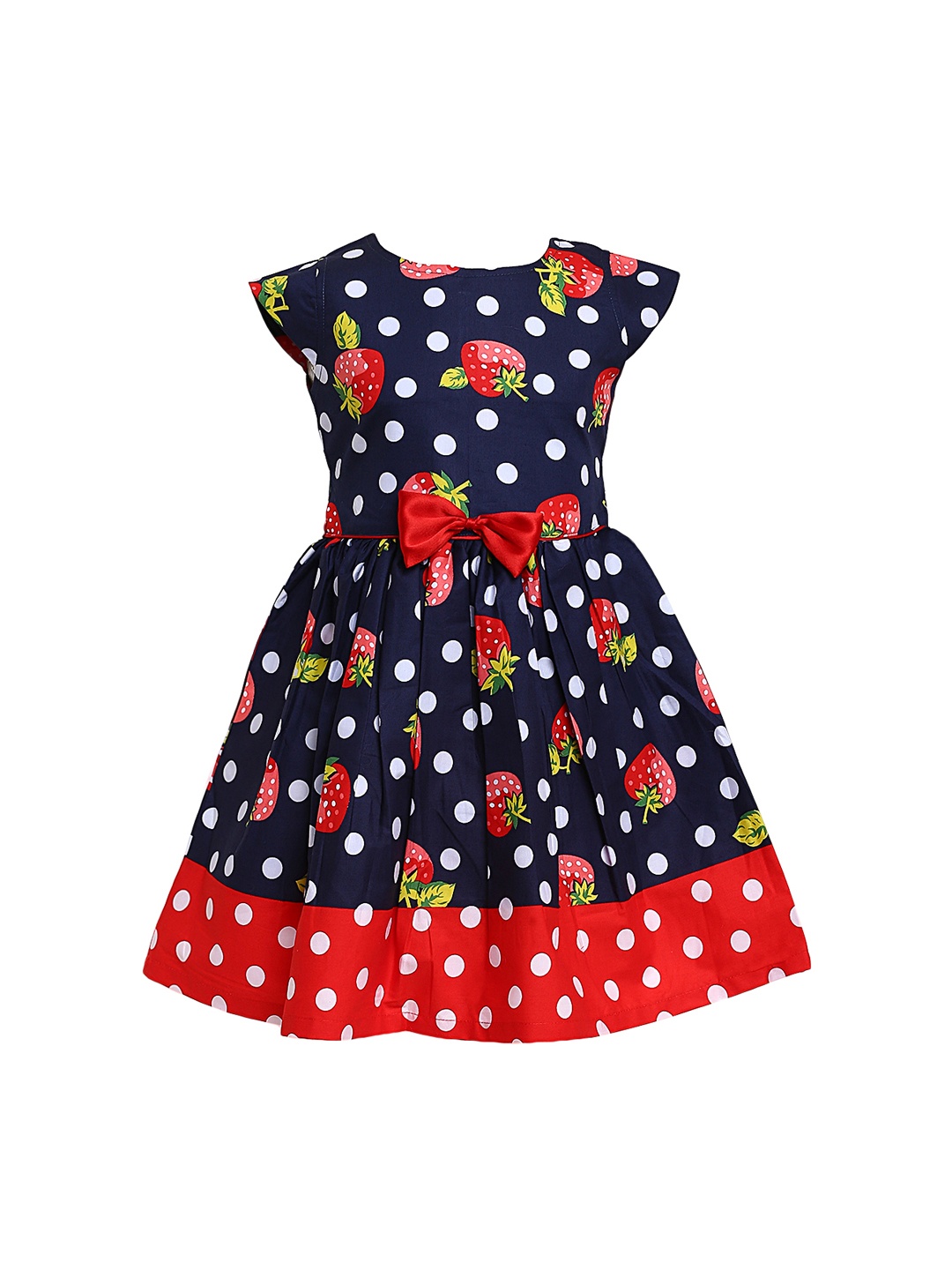 

Aarika Girls Navy Blue Printed Fit and Flare Dress