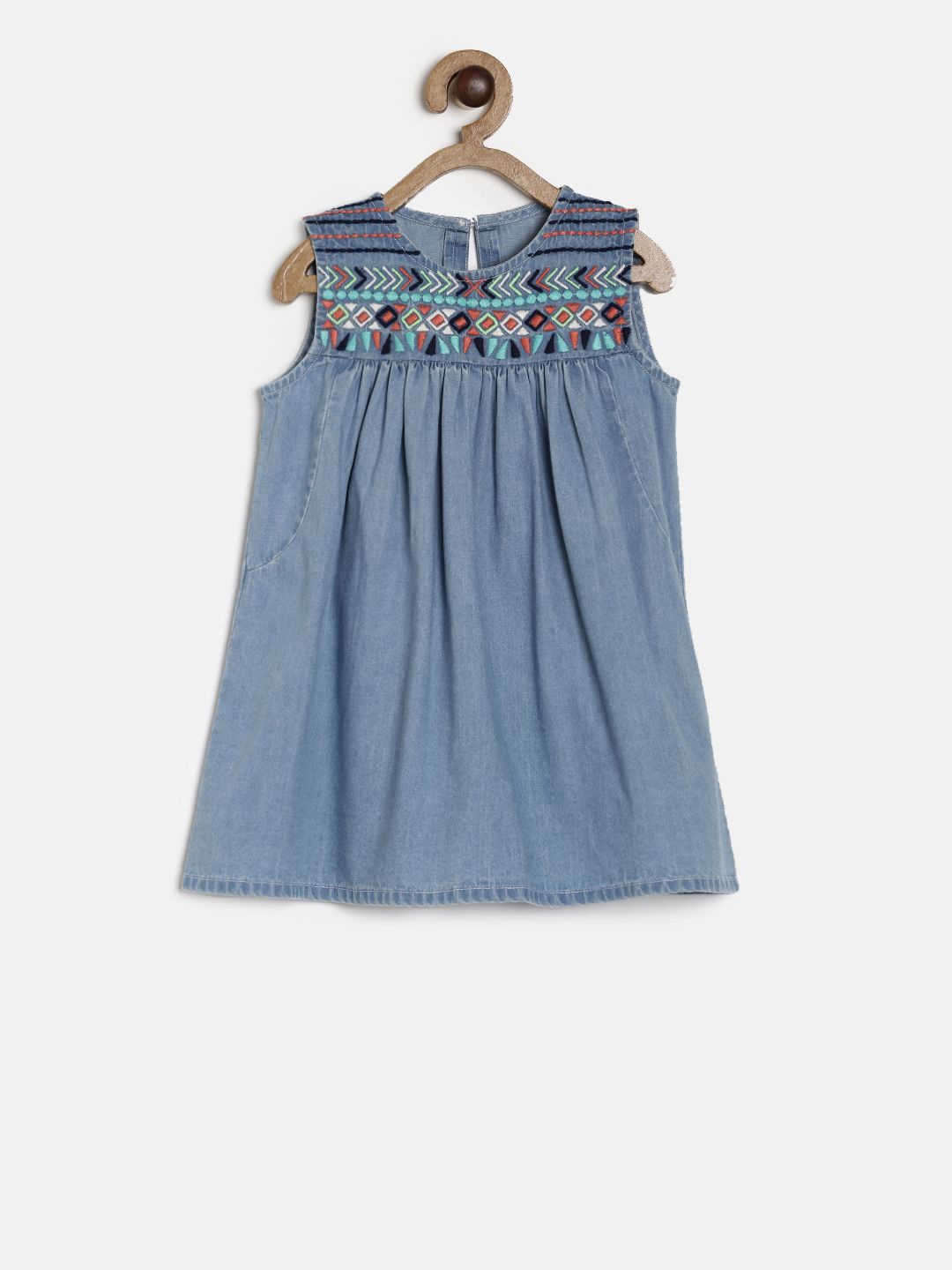 

MINI KLUB Girls Blue Solid A-Line Dress
