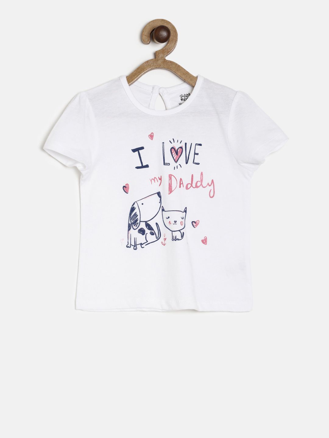 

MINI KLUB Girls White Printed Pure Cotton Top